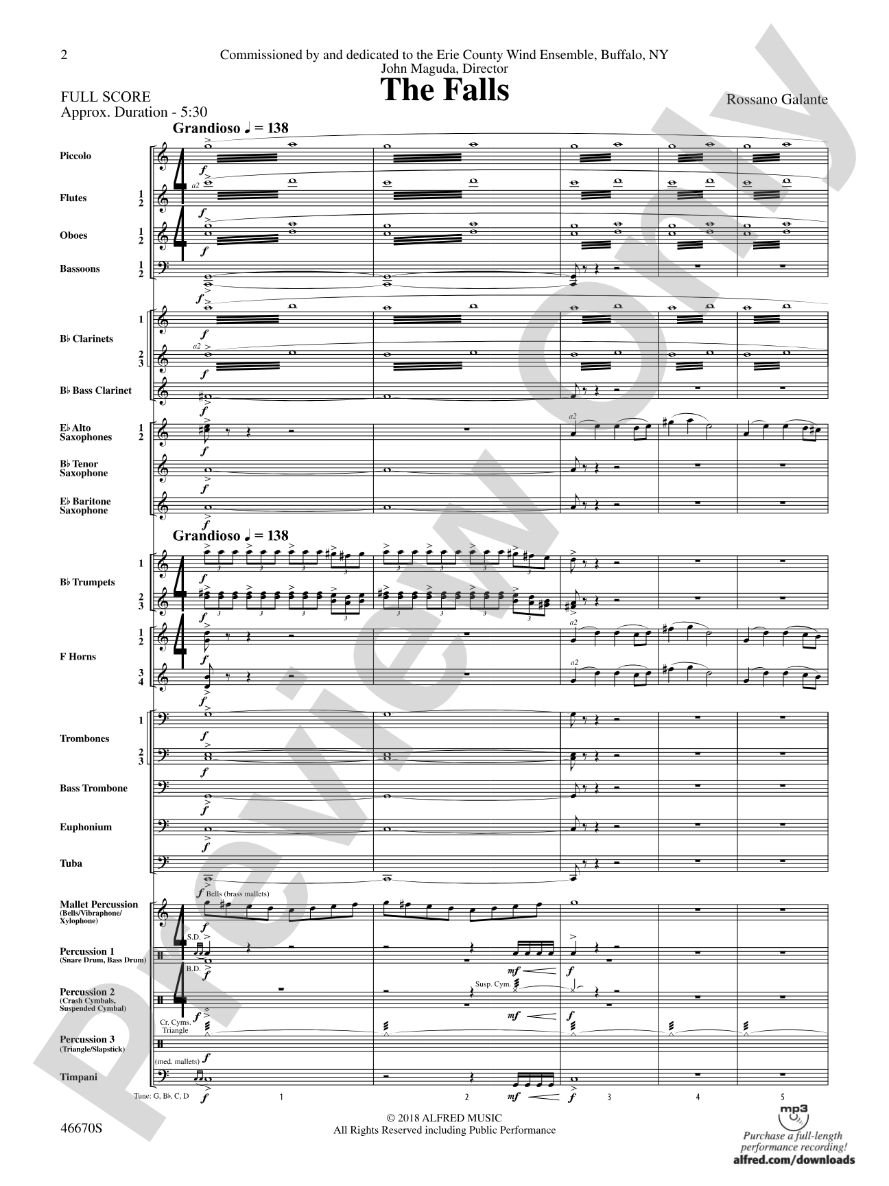 The Falls: Concert Band Conductor Score & Parts