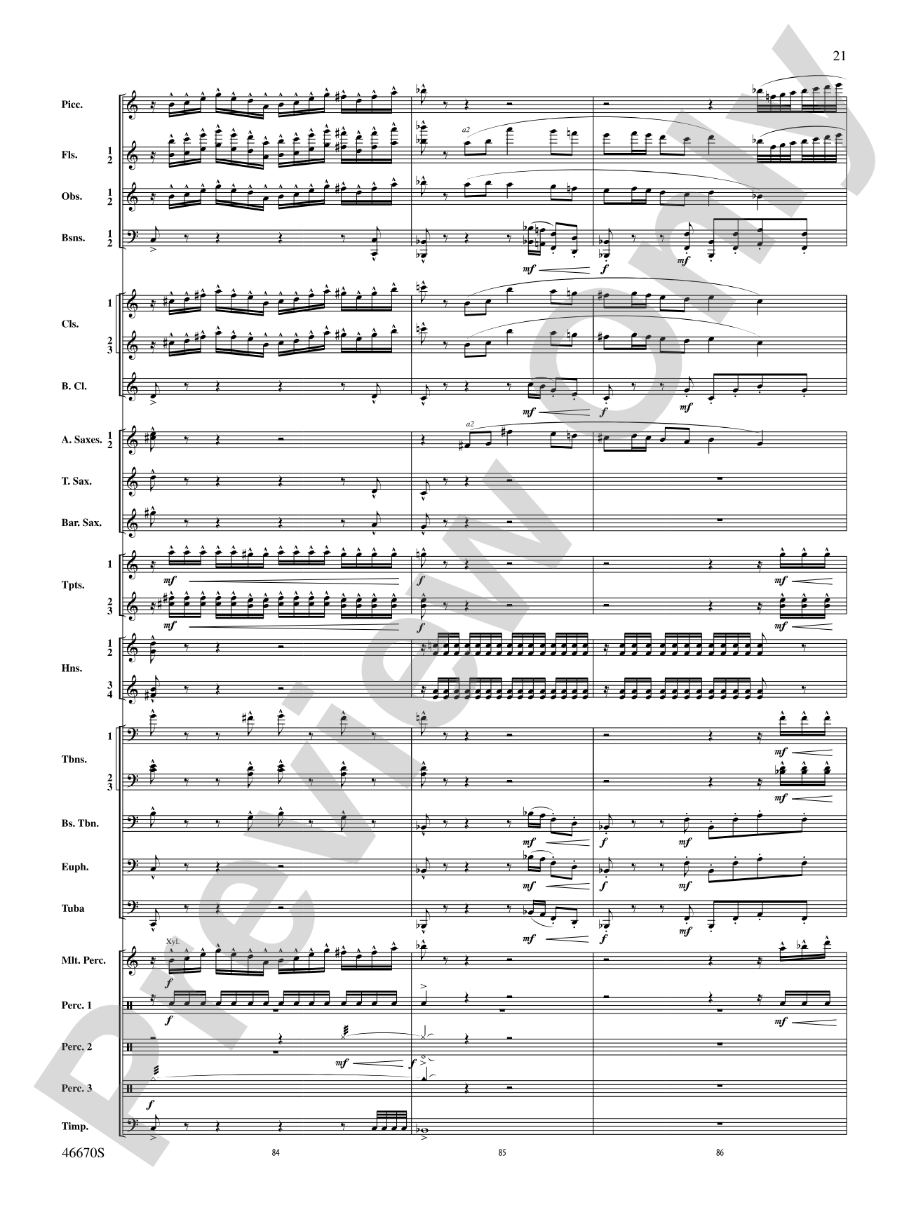 The Falls: Concert Band Conductor Score & Parts