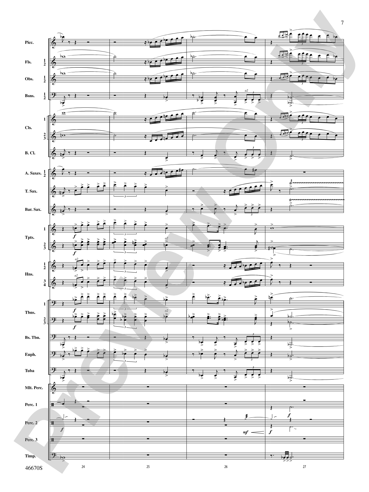 The Falls: Concert Band Conductor Score & Parts