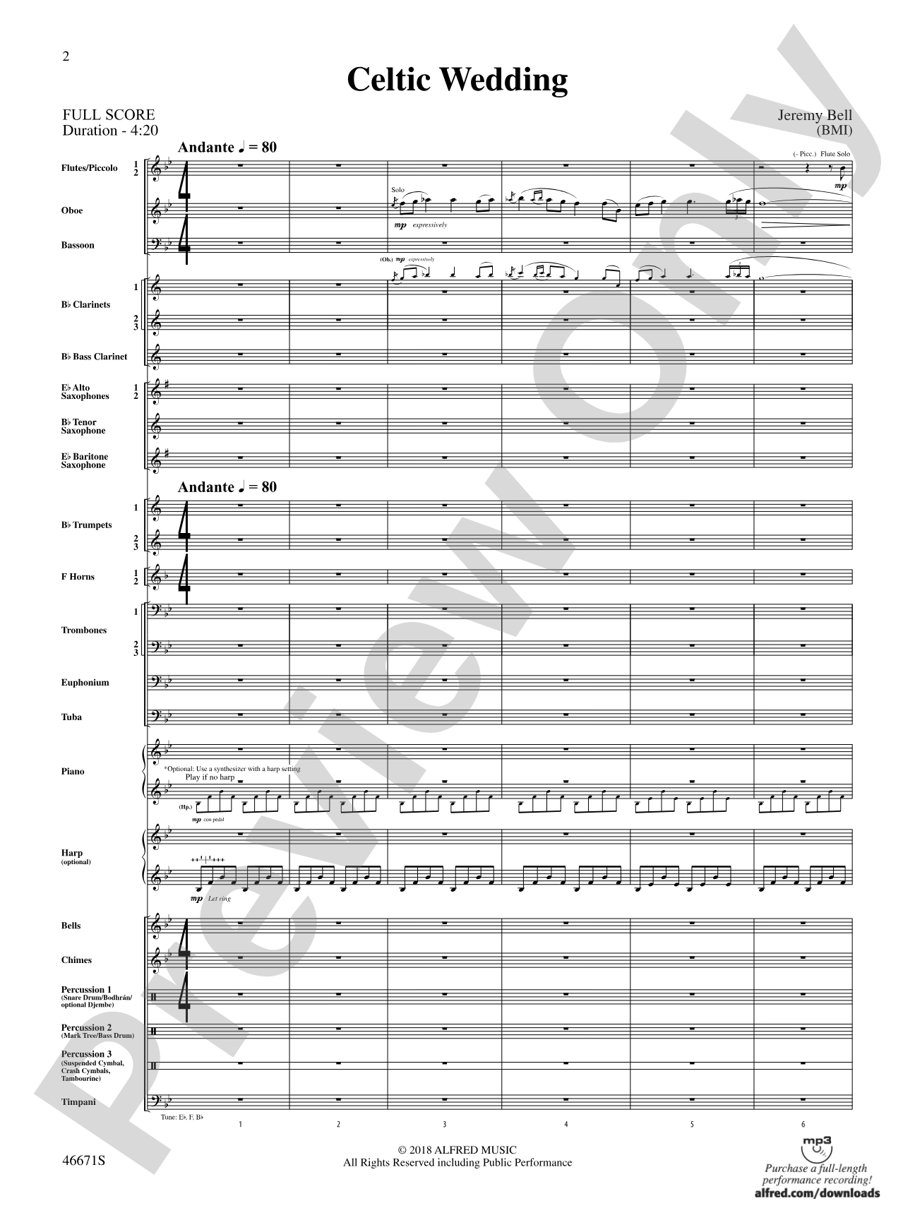 Celtic Wedding: Concert Band Conductor Score & Parts