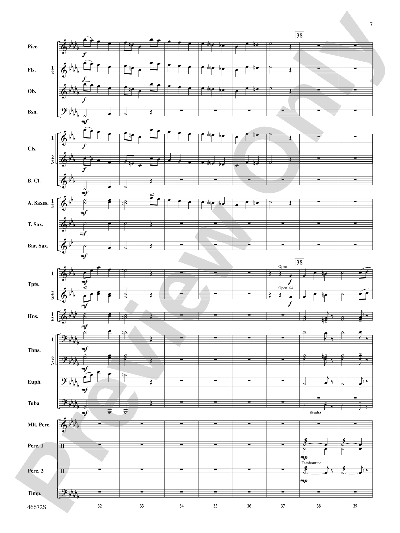 Variants on an English Sea Song: Concert Band Conductor Score & Parts
