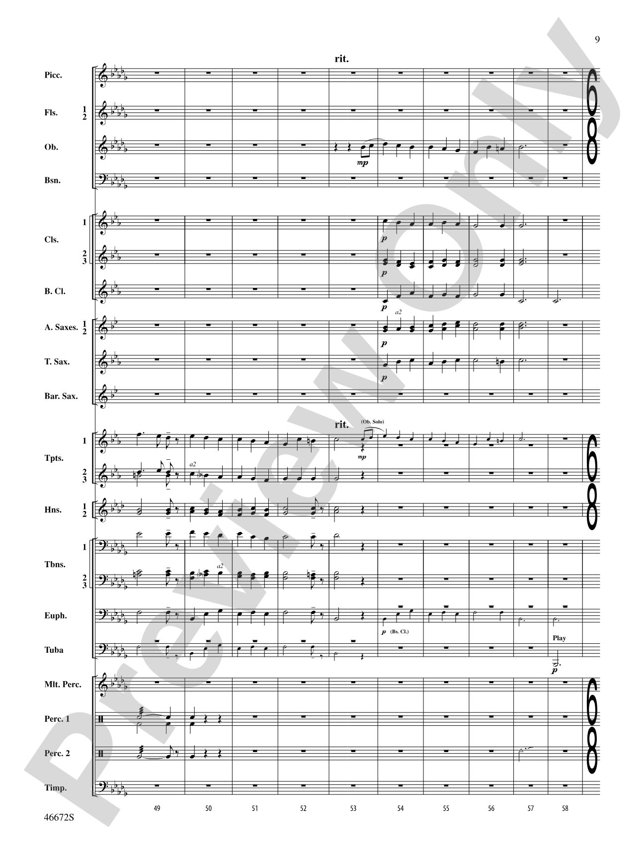 Variants on an English Sea Song: Concert Band Conductor Score & Parts