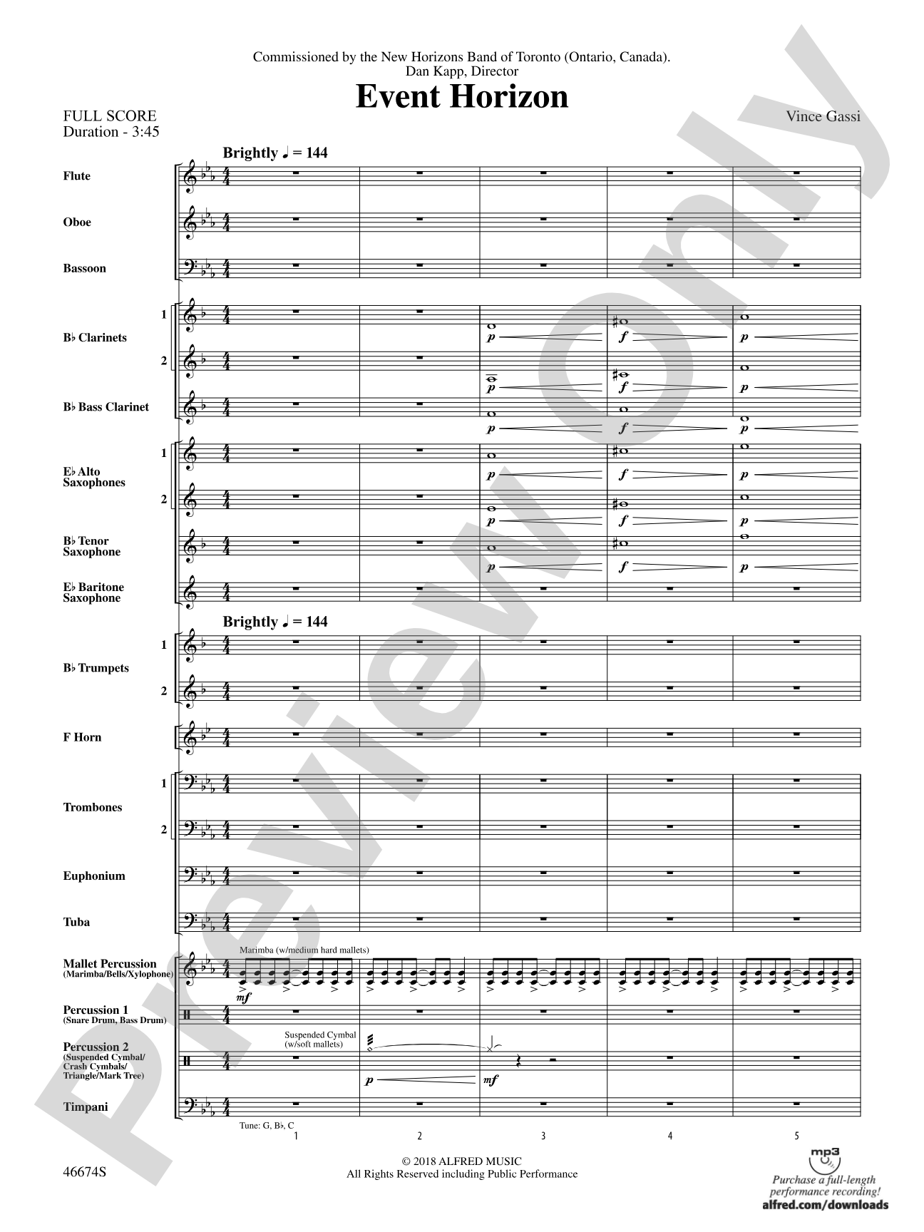 Event Horizon: Concert Band Conductor Score & Parts