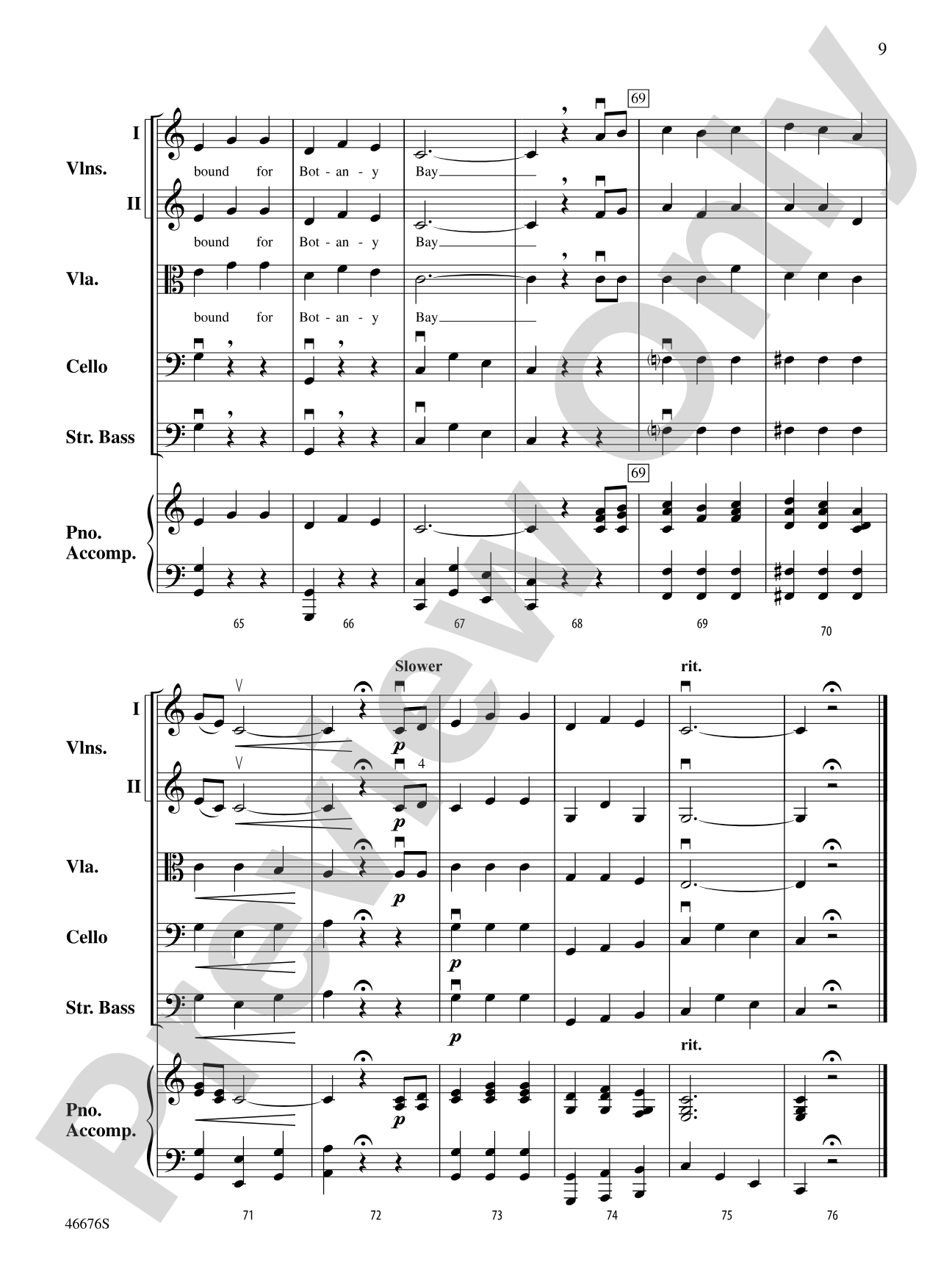 Botany Bay: String Orchestra Conductor Score & Parts
