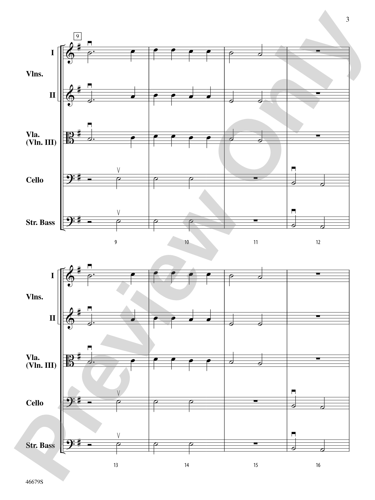 Three Tchaikovsky Themes: String Orchestra Conductor Score & Parts