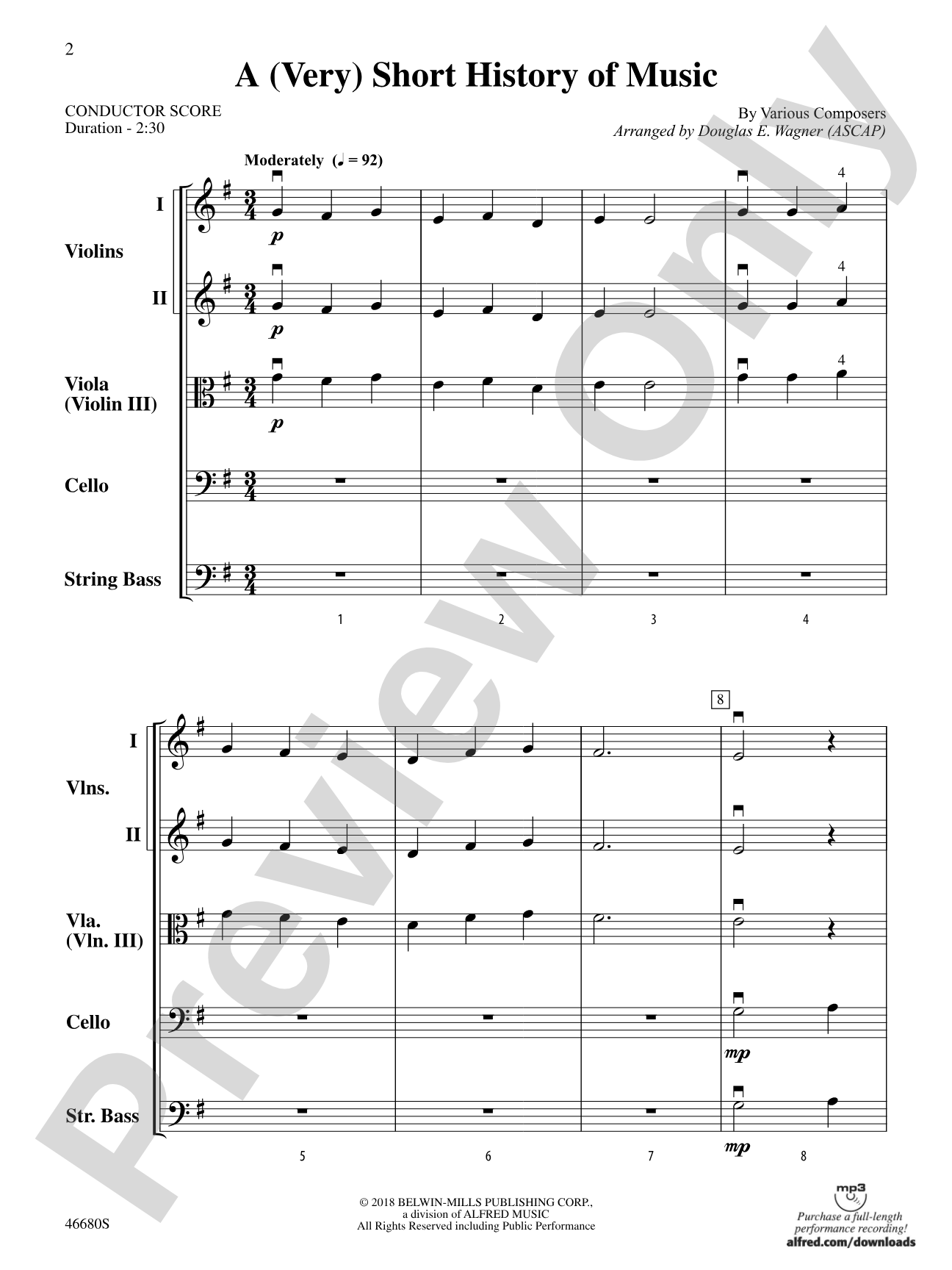 A (Very) Short History of Music: String Orchestra Conductor Score & Parts