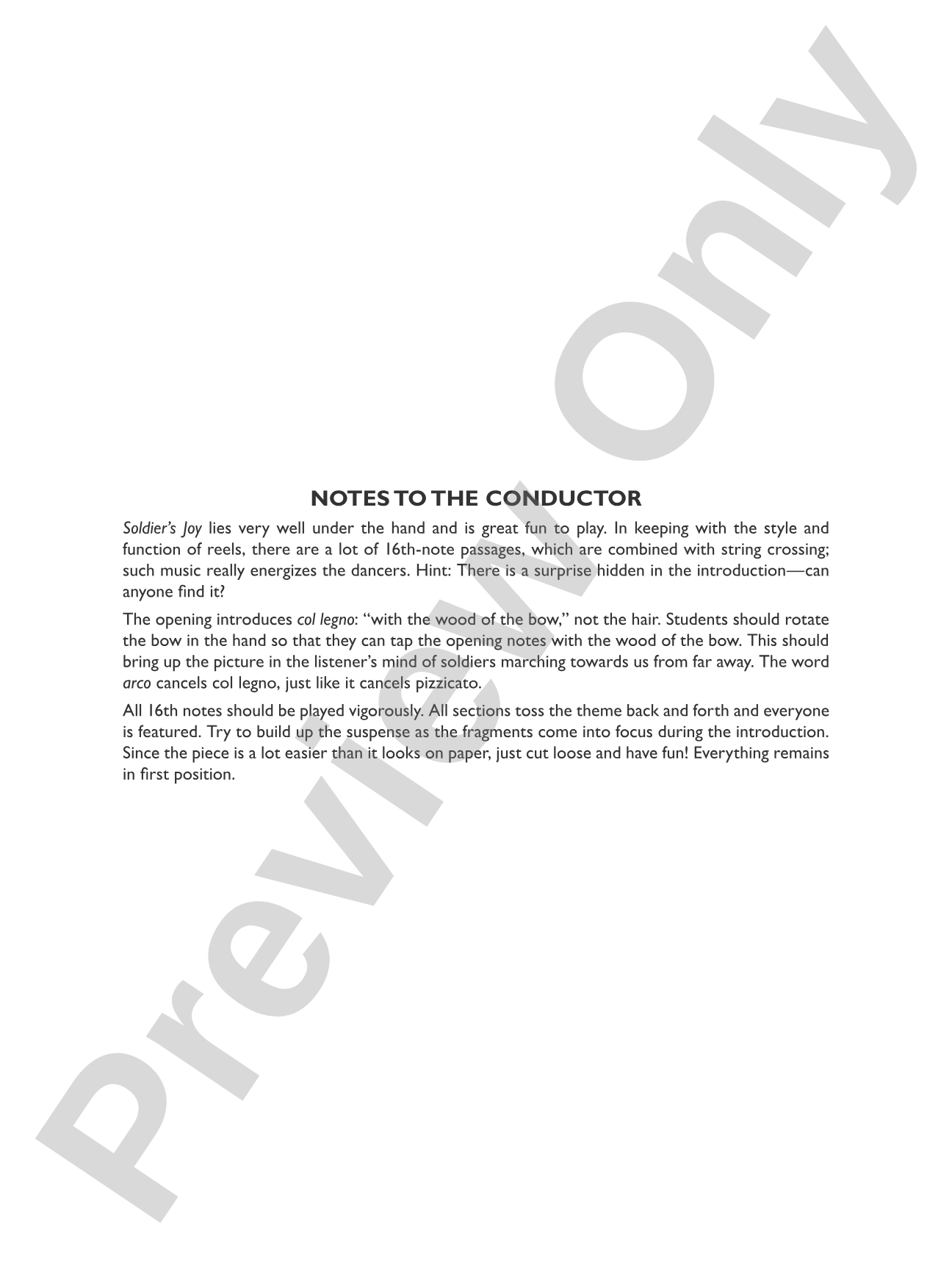 Soldier's Joy: String Orchestra Conductor Score & Parts