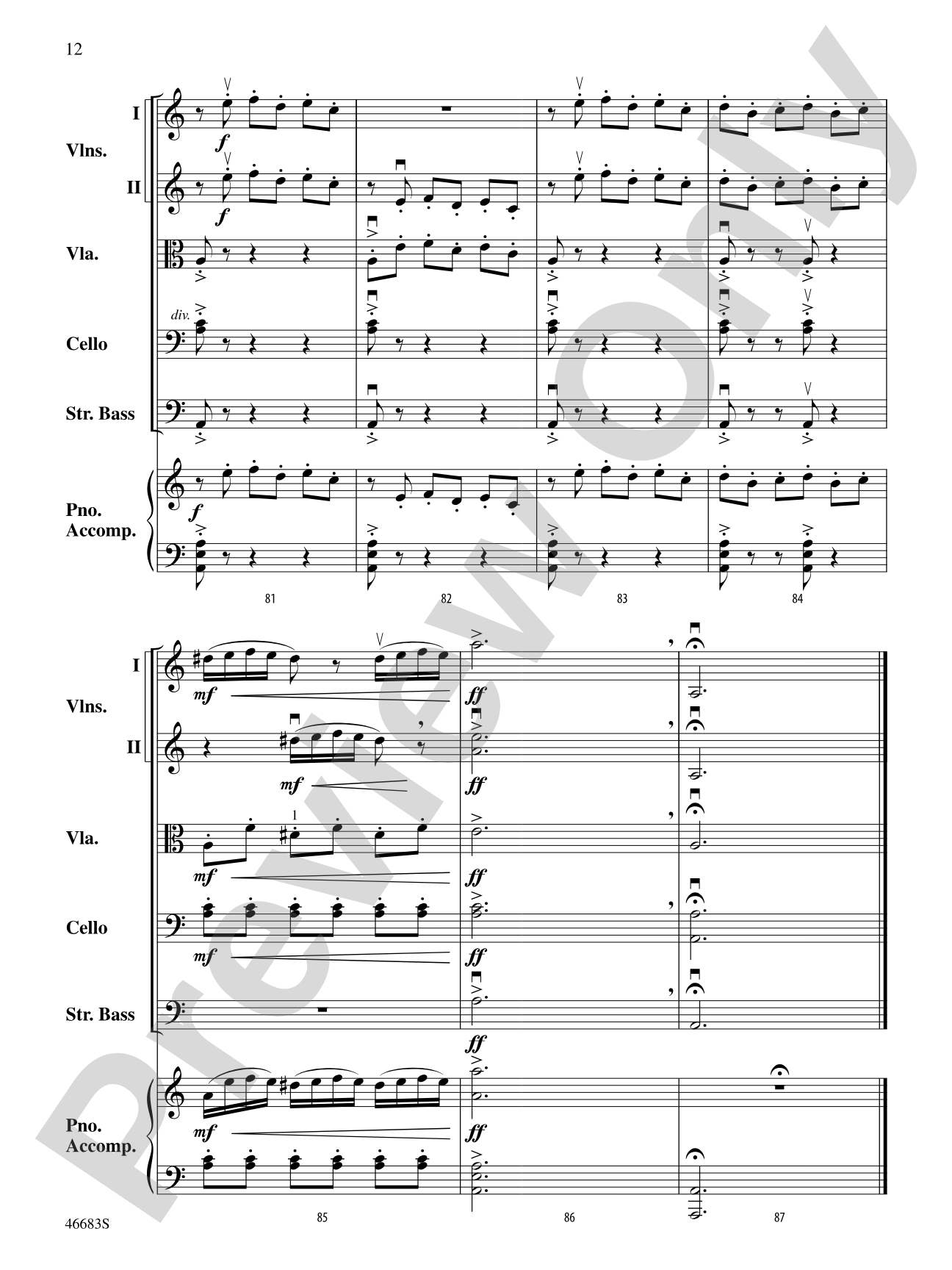 Legend of Asturias: String Orchestra Conductor Score & Parts