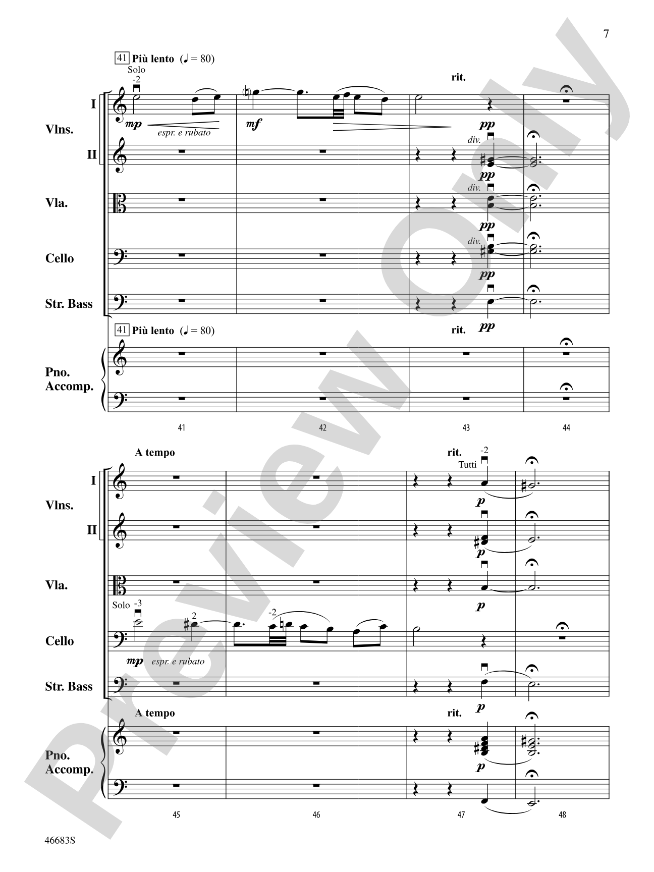 Legend of Asturias: String Orchestra Conductor Score & Parts