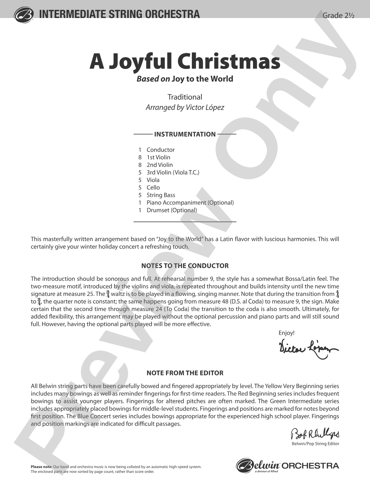 A Joyful Christmas: Score