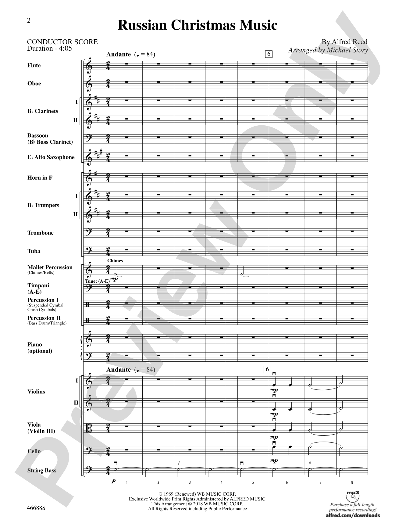 Russian Christmas Music: Score