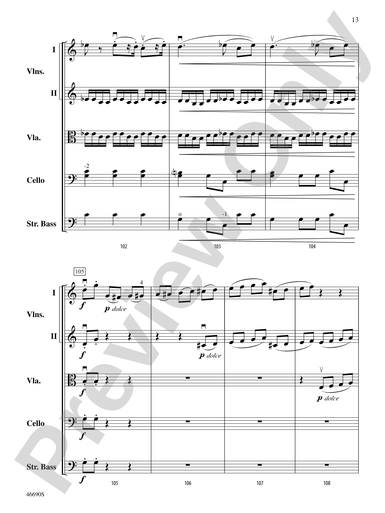 Symphony No. 5 in C Minor, Op. 67: String Orchestra Conductor Score & Parts