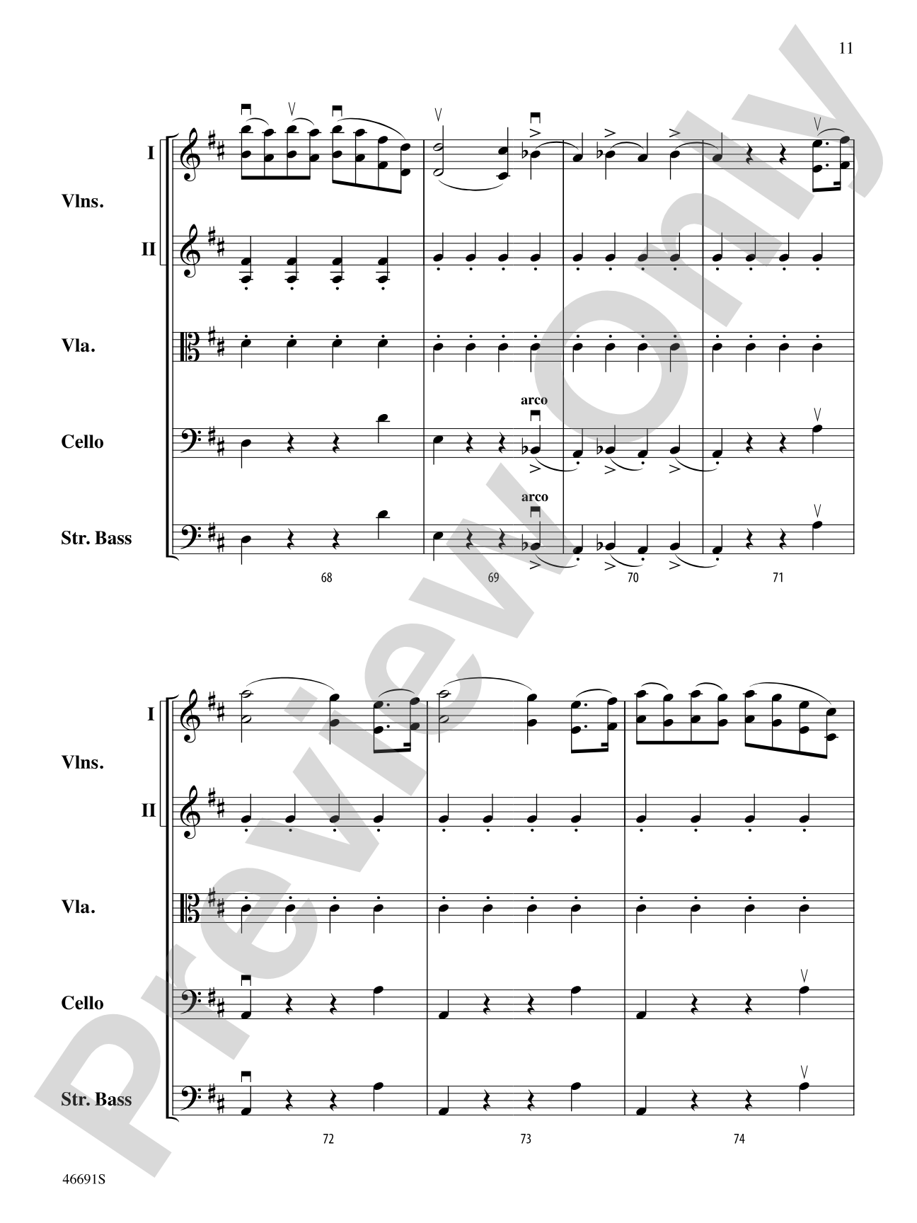 Overture to Il signor Bruschino: String Orchestra Conductor Score & Parts