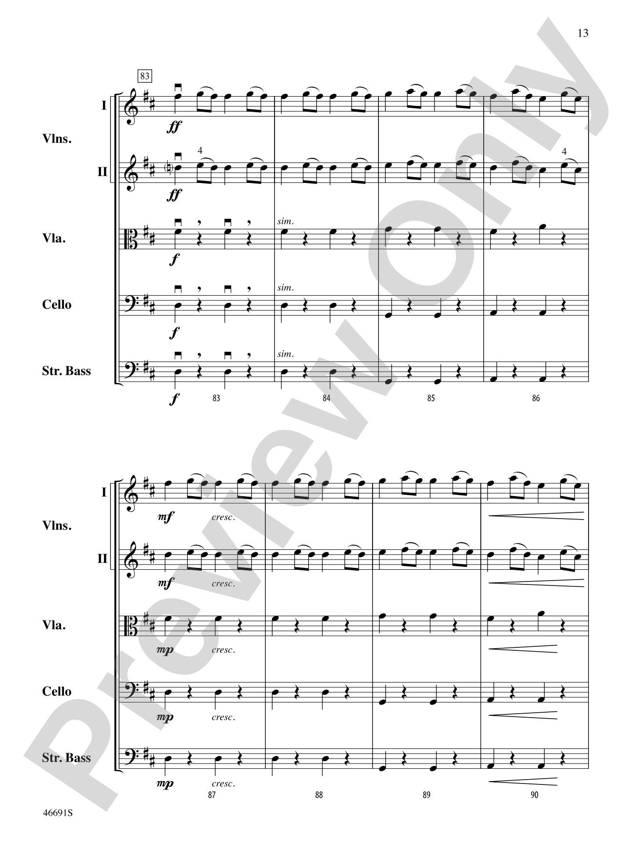 Overture to Il signor Bruschino: String Orchestra Conductor Score & Parts