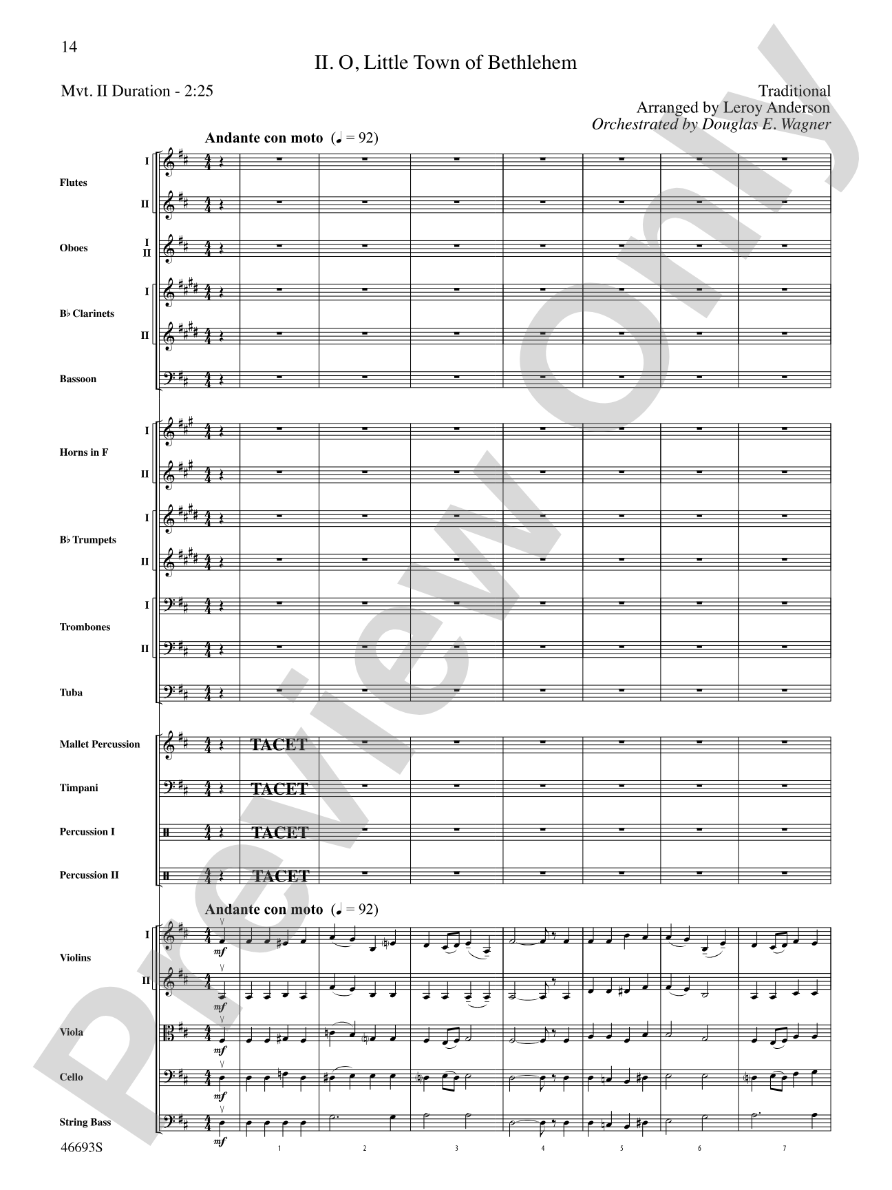 Suite of Carols: Full Orchestra Conductor Score & Parts