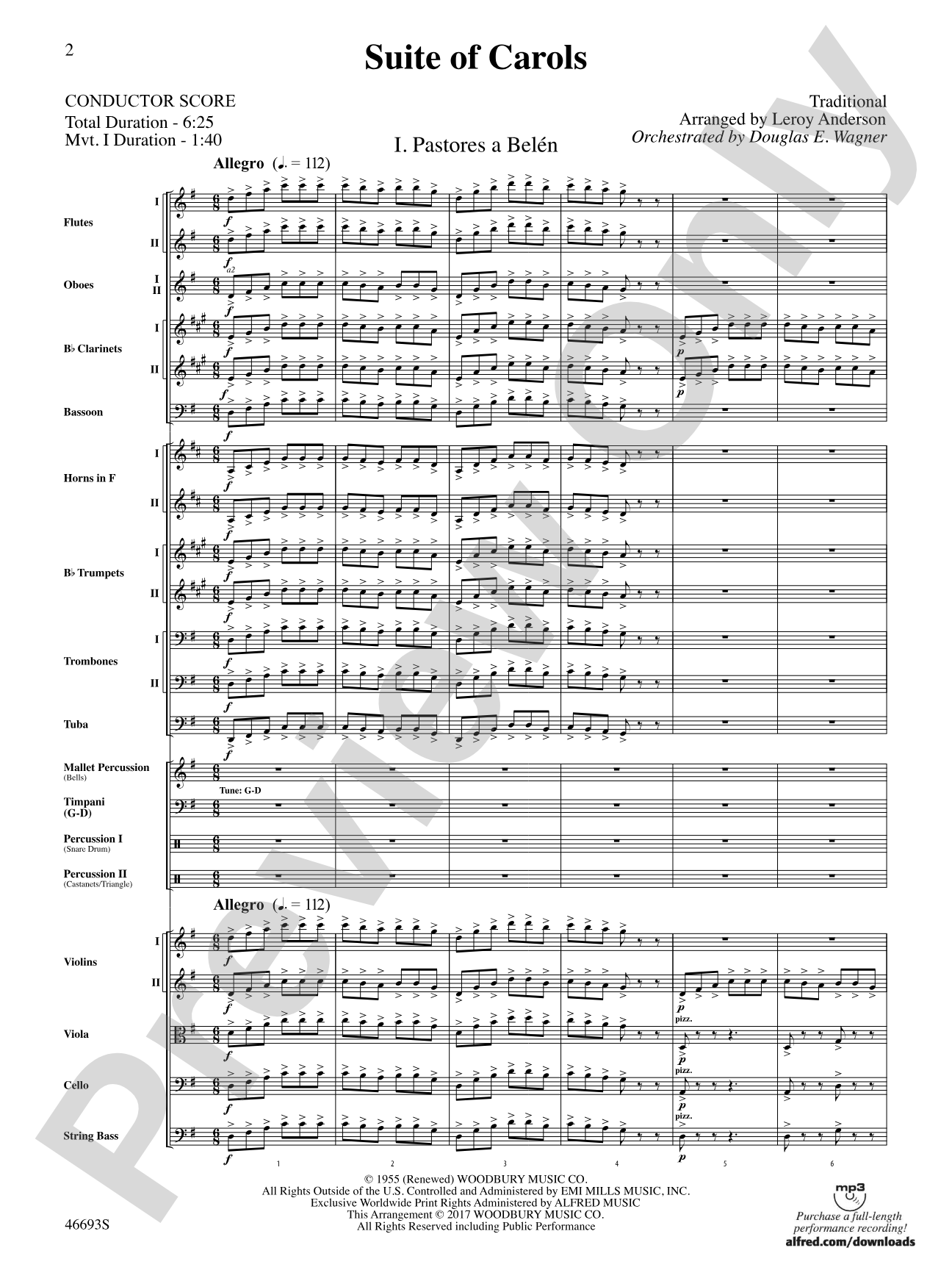 Suite of Carols: Full Orchestra Conductor Score & Parts