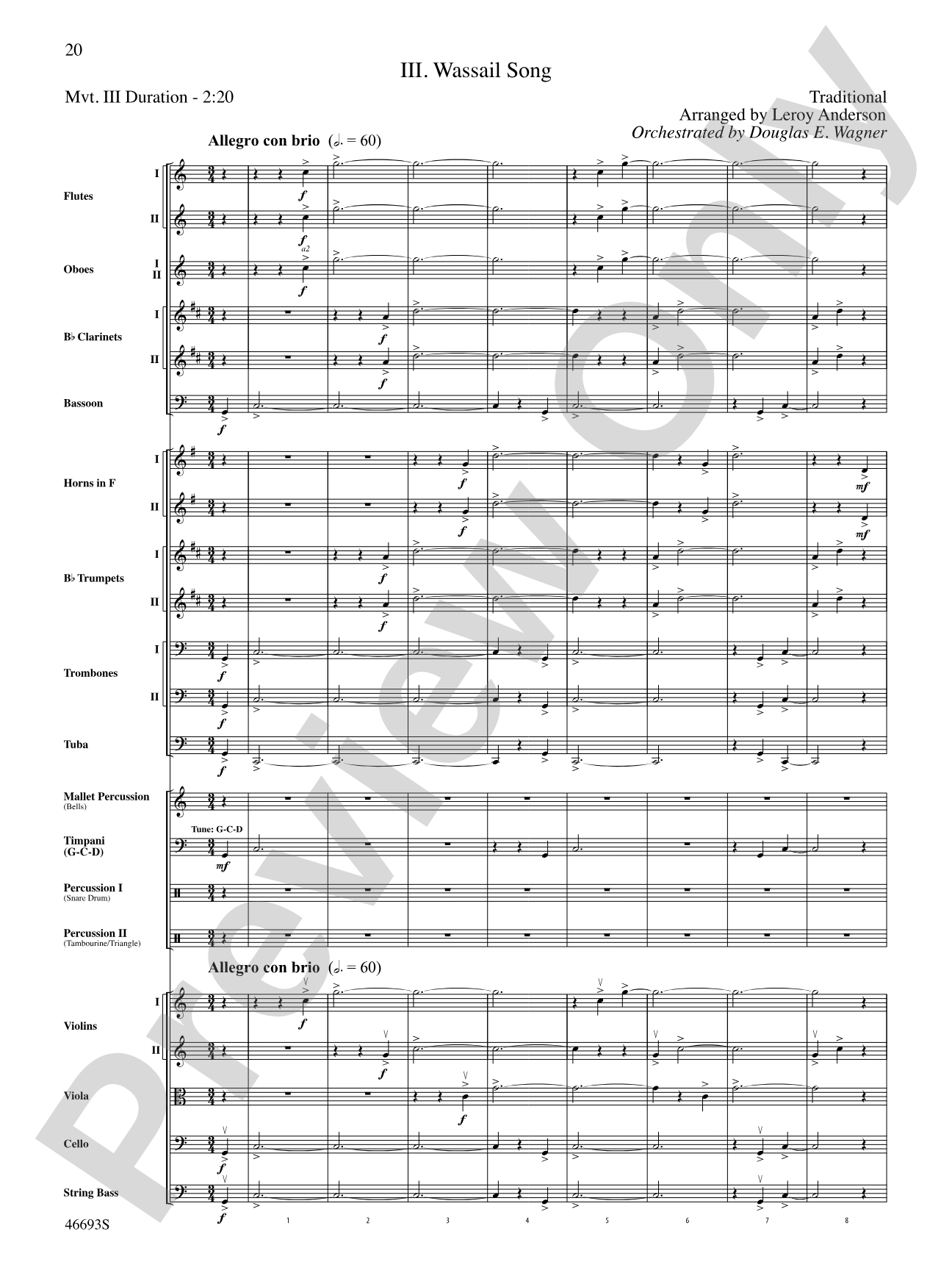 Suite of Carols: Full Orchestra Conductor Score & Parts