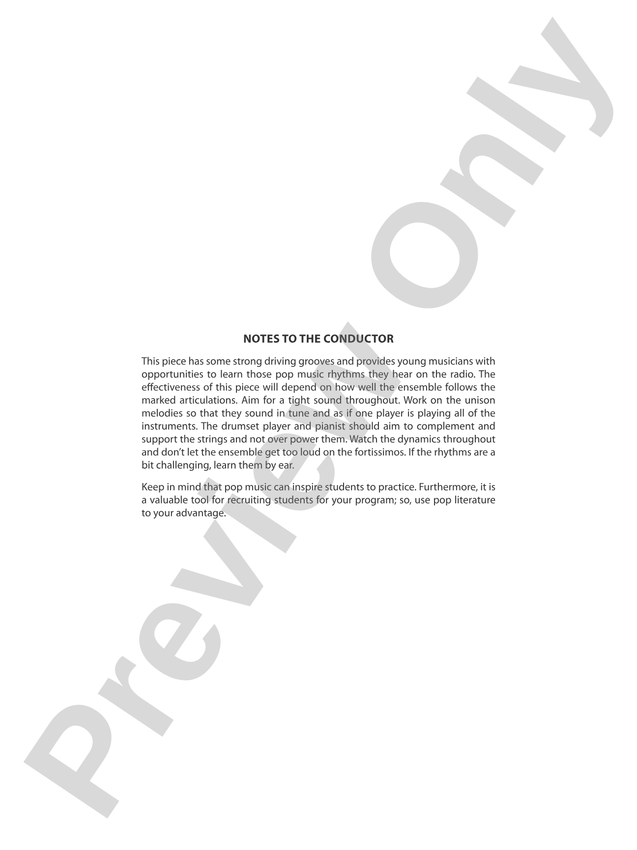 One Foot: String Orchestra Conductor Score & Parts