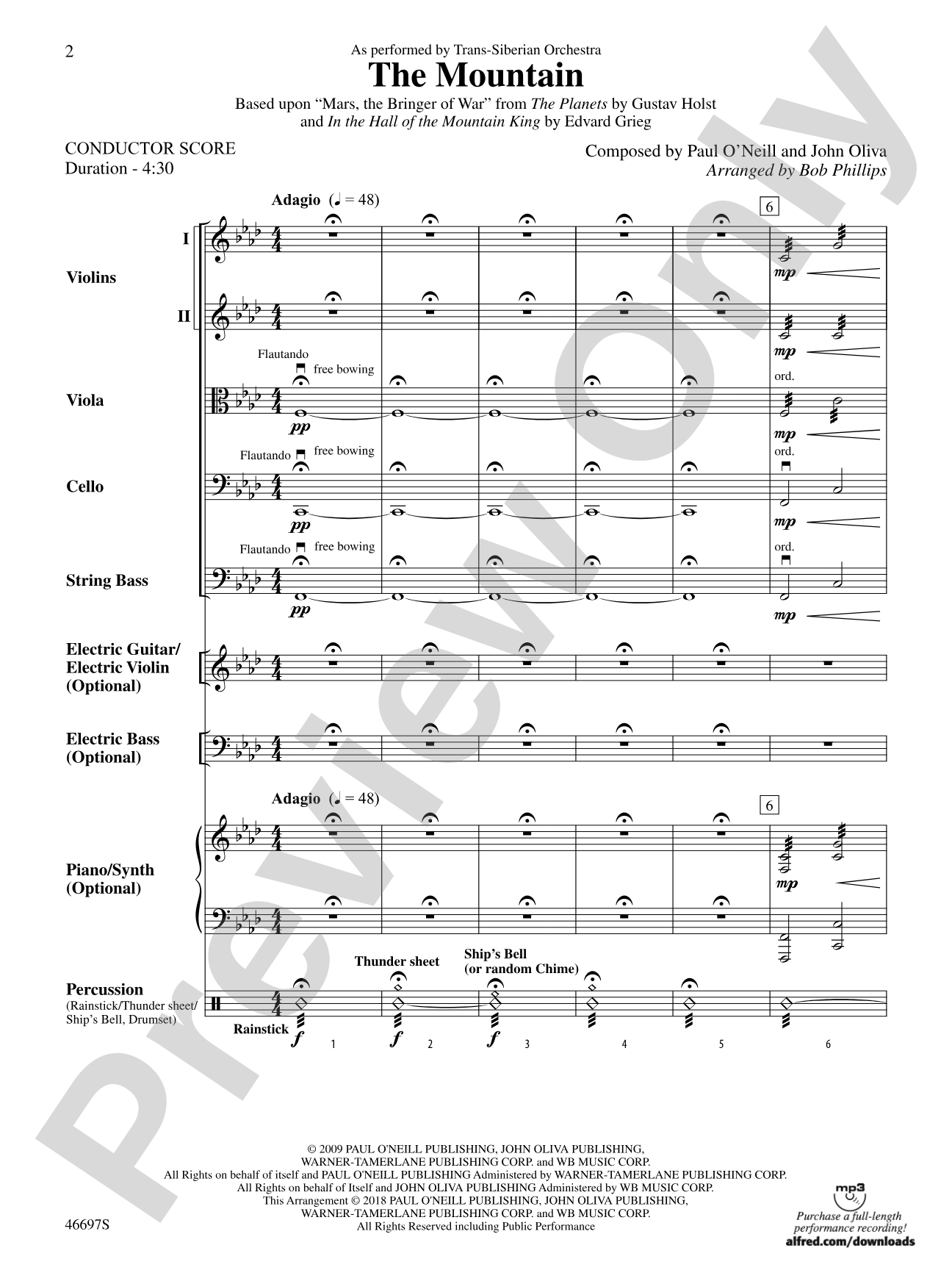 The Mountain: String Orchestra Conductor Score & Parts