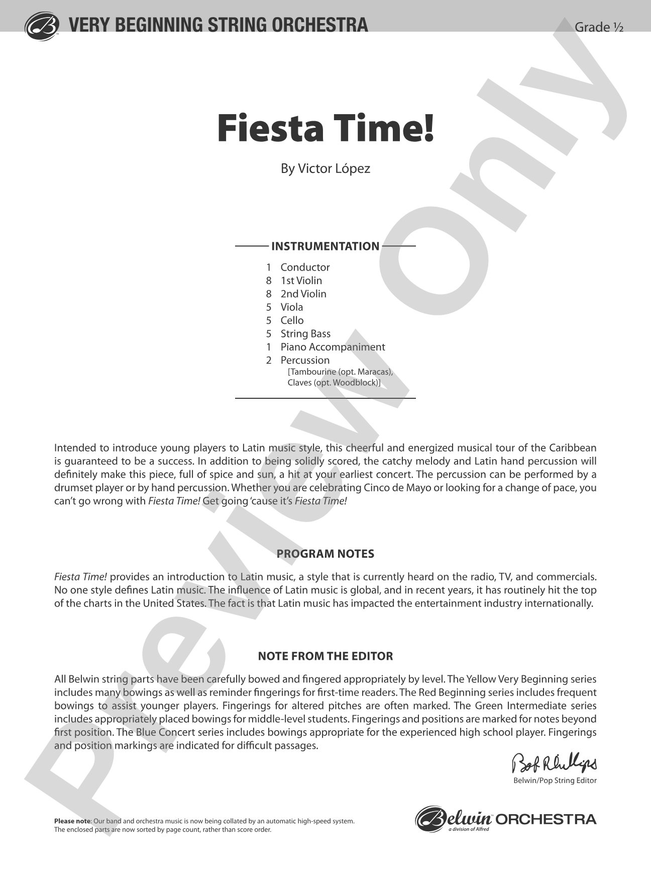 Fiesta Time!: String Orchestra Conductor Score & Parts