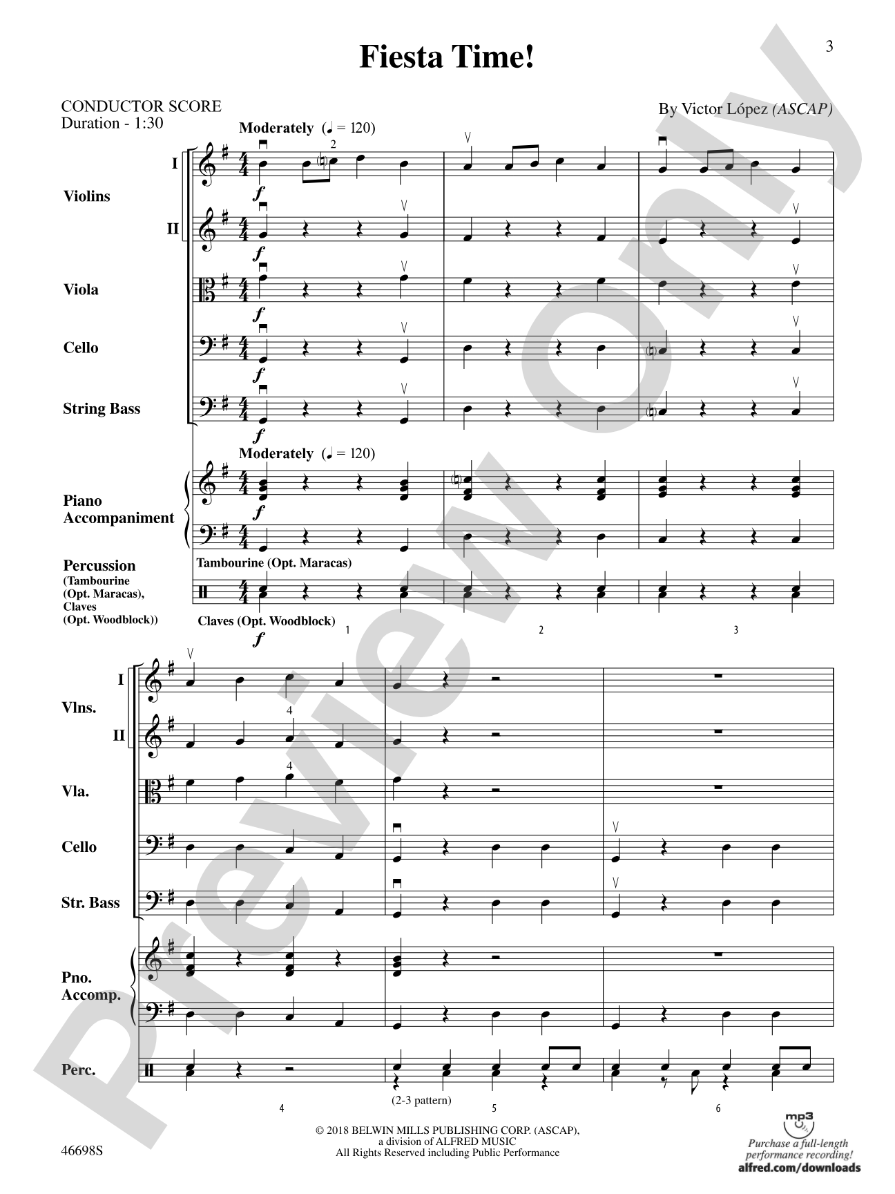 Fiesta Time!: String Orchestra Conductor Score & Parts