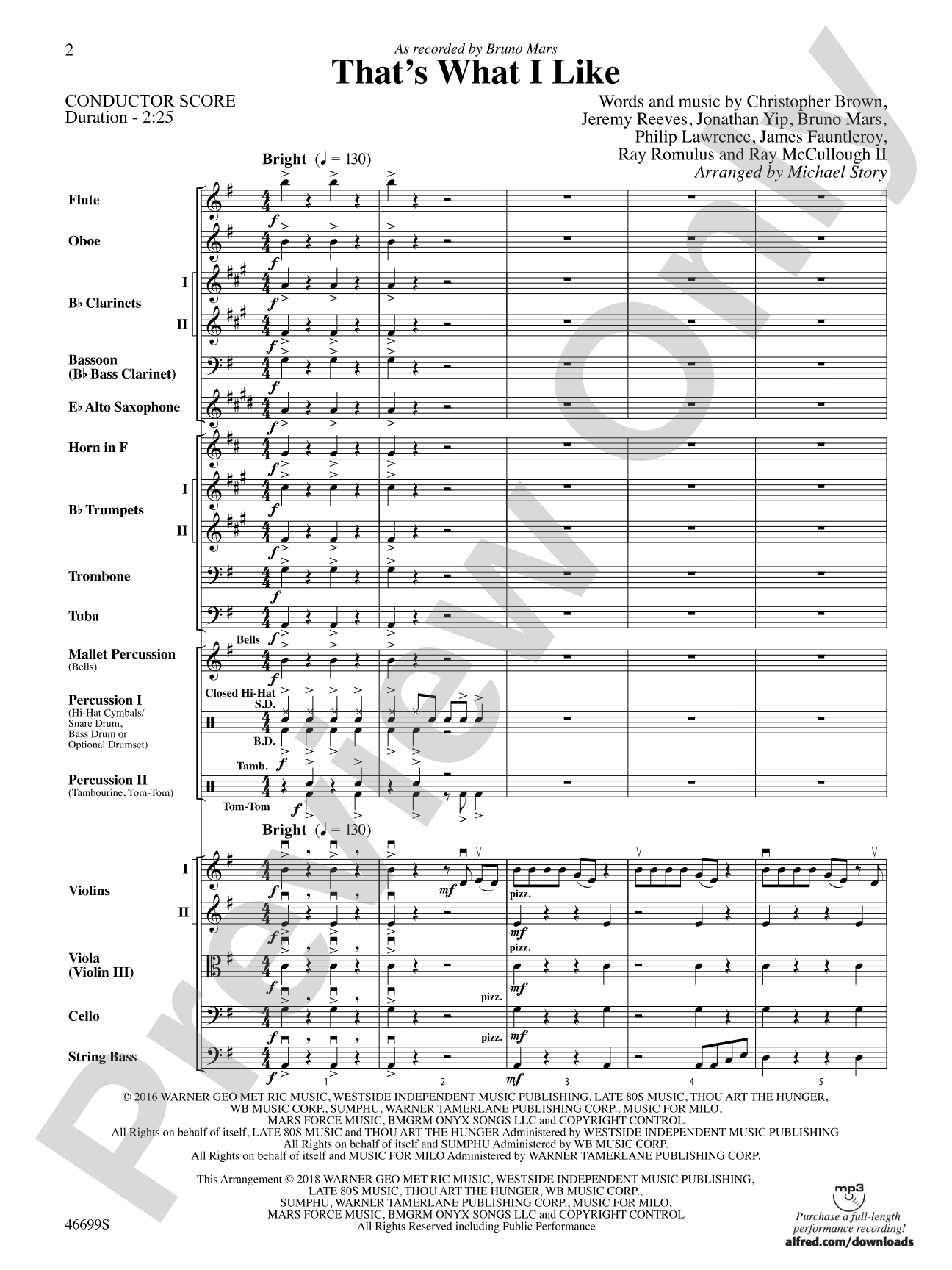 That's What I Like: Full Orchestra Conductor Score & Parts