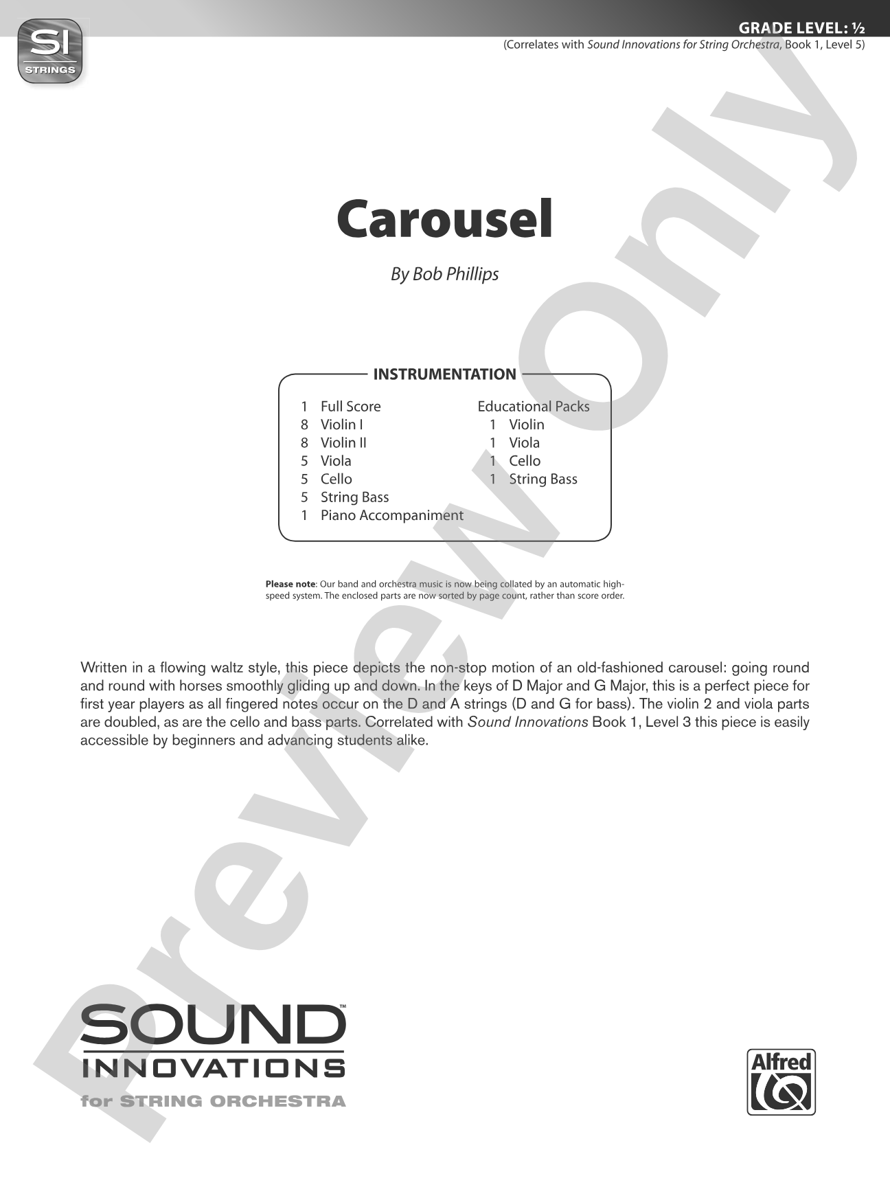 Carousel: String Orchestra Conductor Score & Parts