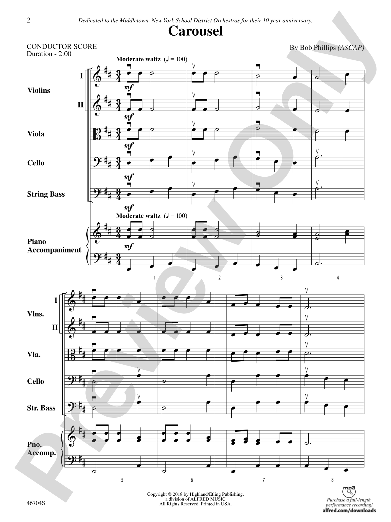 Carousel: String Orchestra Conductor Score & Parts