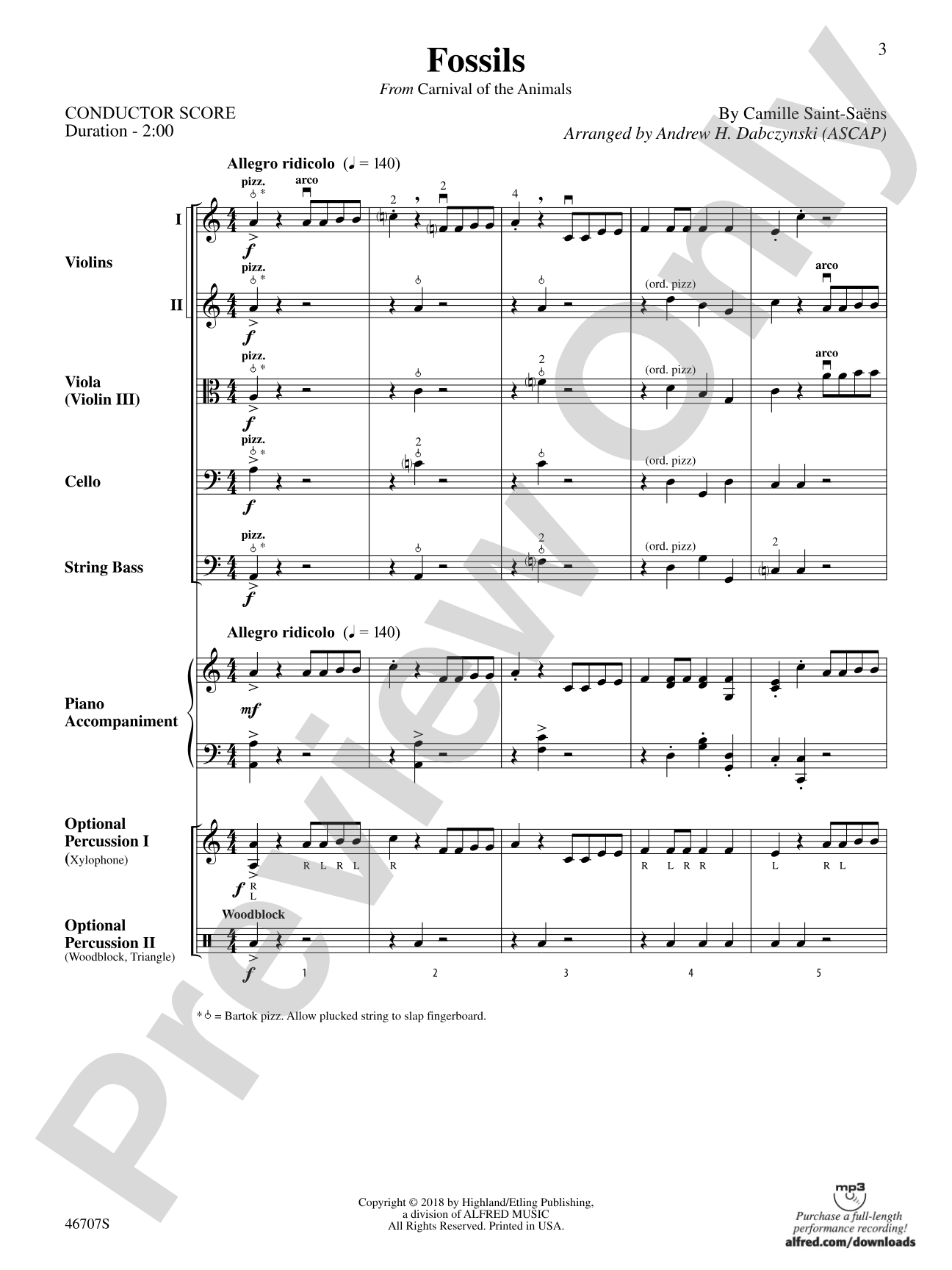 Fossils: String Orchestra Conductor Score & Parts