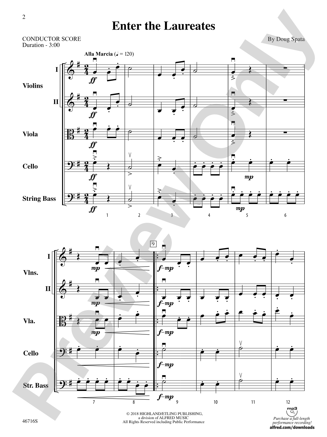 Enter the Laureates: String Orchestra Conductor Score & Parts