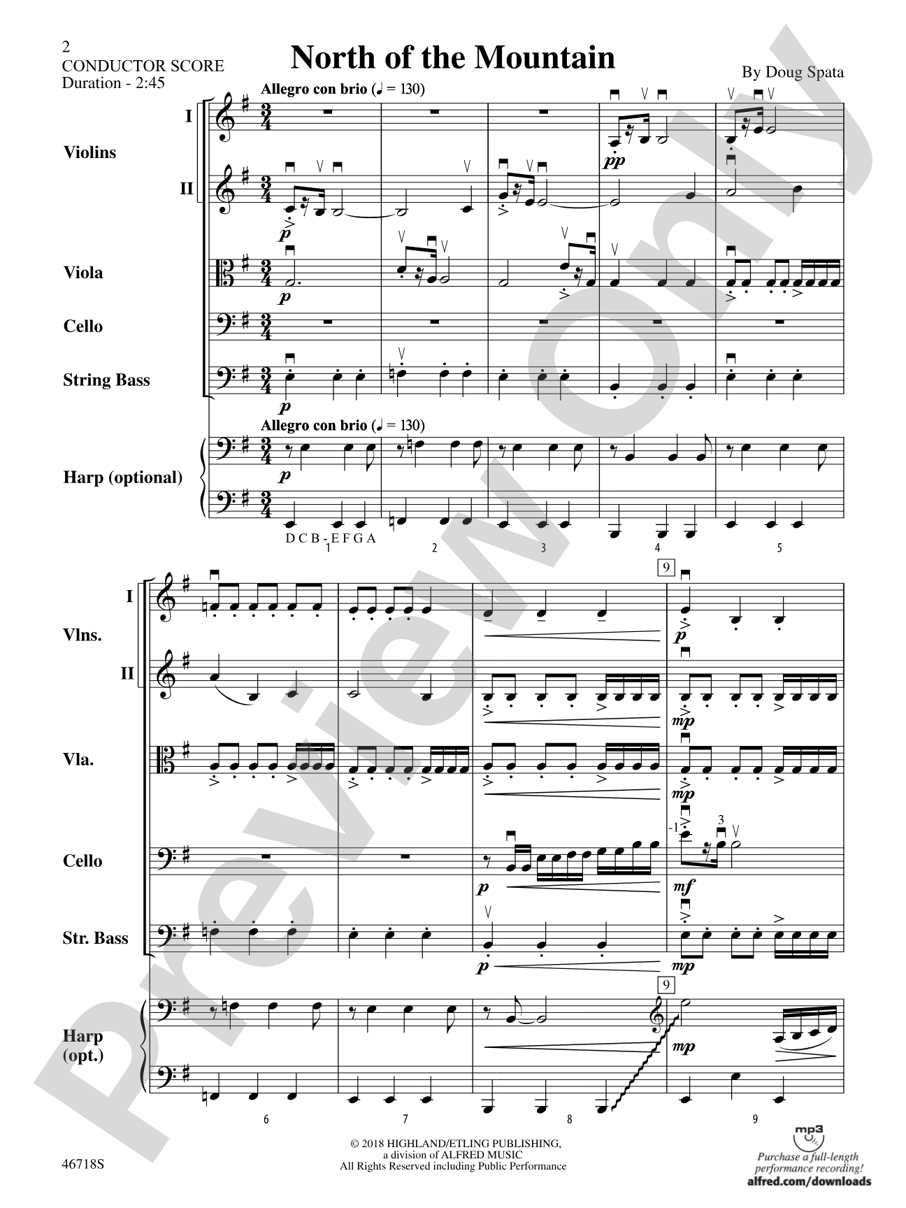 North of the Mountain: Score