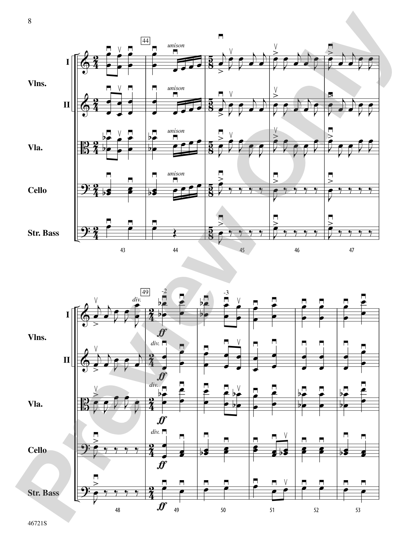 Petrushka: String Orchestra Conductor Score & Parts