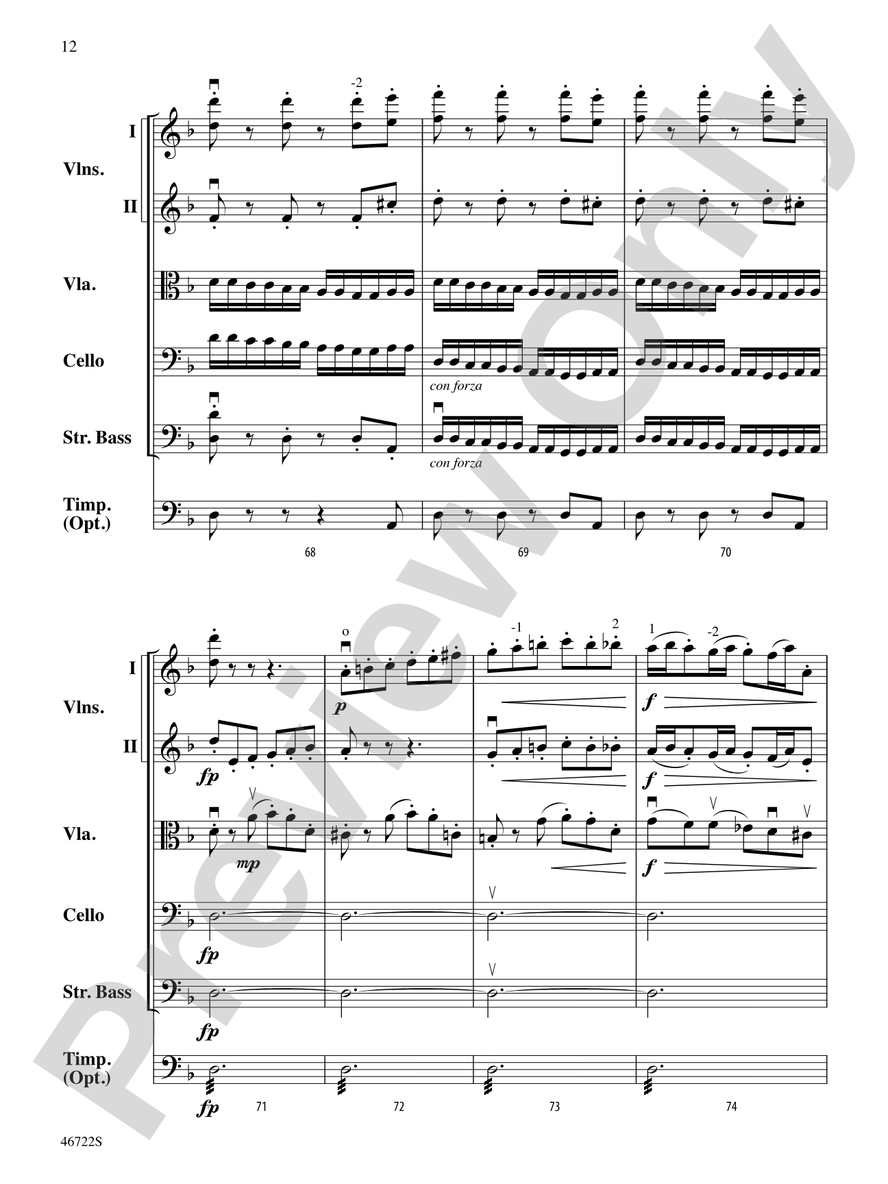 Symphony No. 7 in D Minor: String Orchestra Conductor Score & Parts