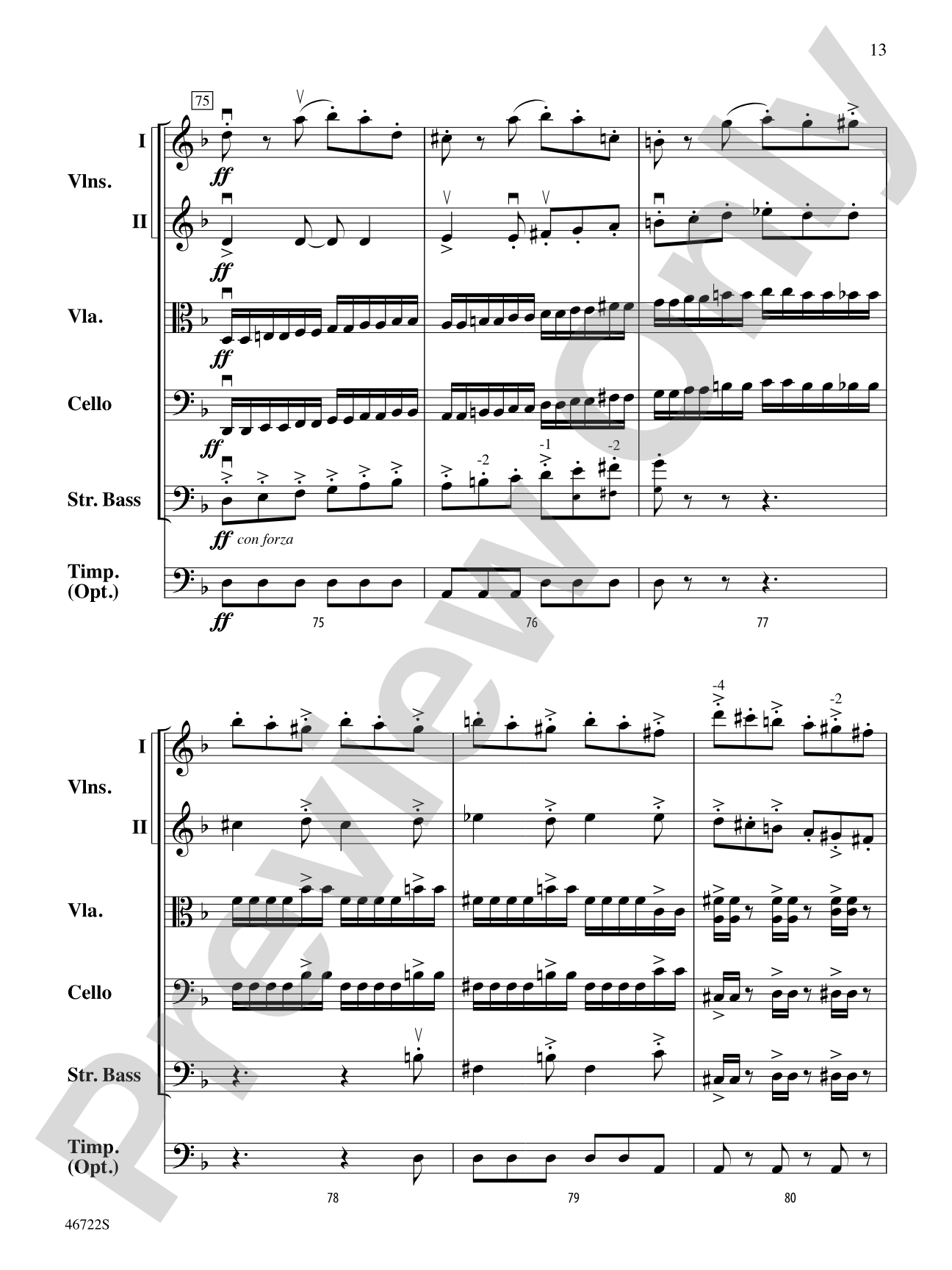 Symphony No. 7 in D Minor: String Orchestra Conductor Score & Parts