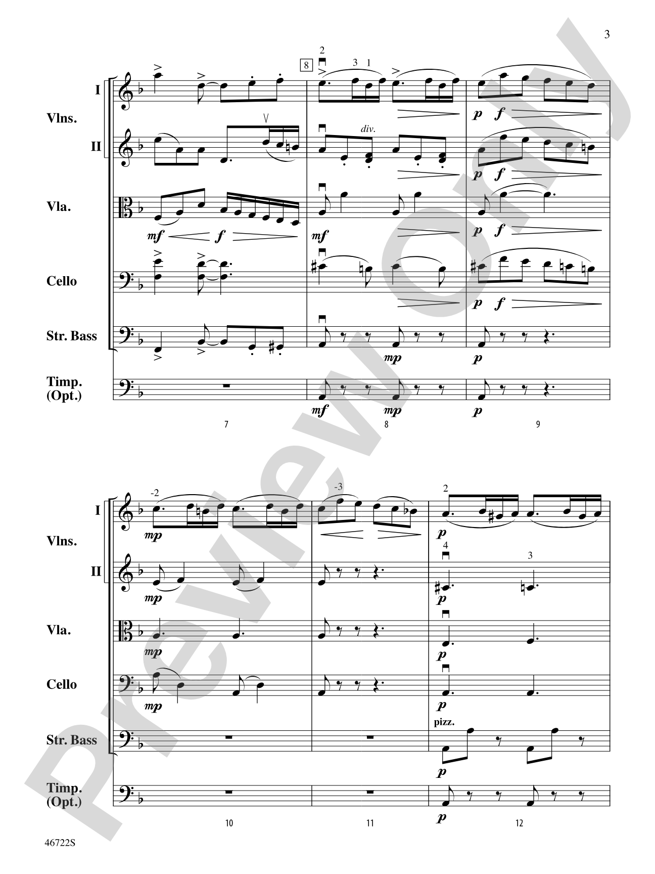 Symphony No. 7 in D Minor: String Orchestra Conductor Score & Parts