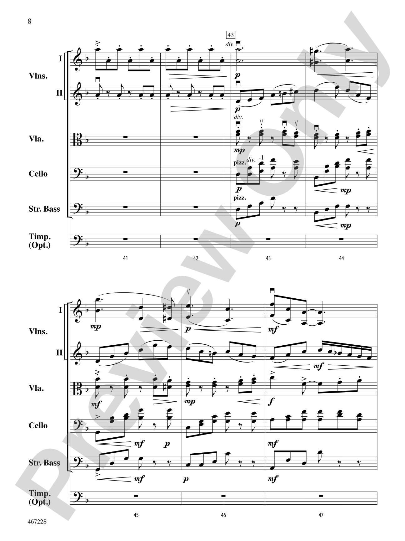 Symphony No. 7 in D Minor: String Orchestra Conductor Score & Parts