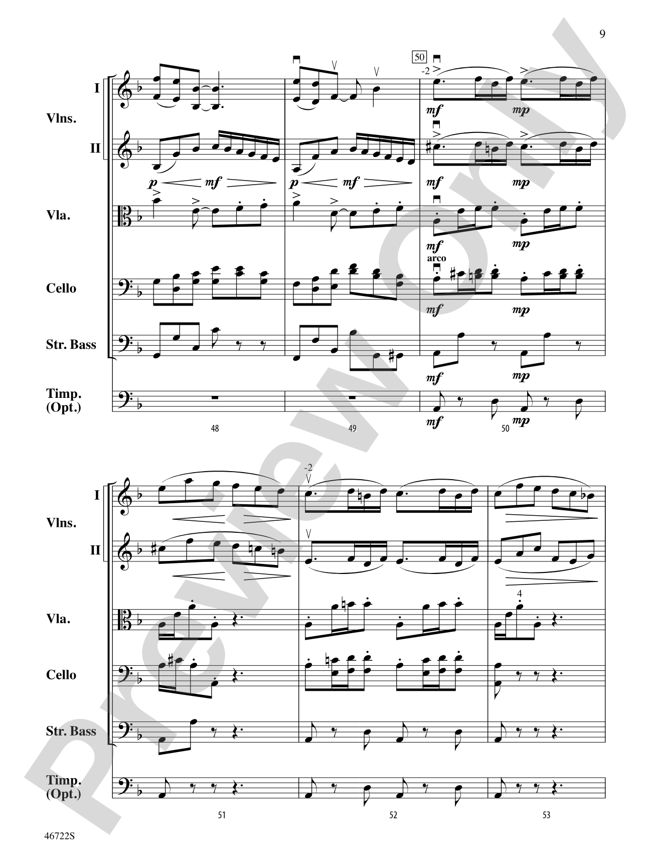 Symphony No. 7 in D Minor: String Orchestra Conductor Score & Parts