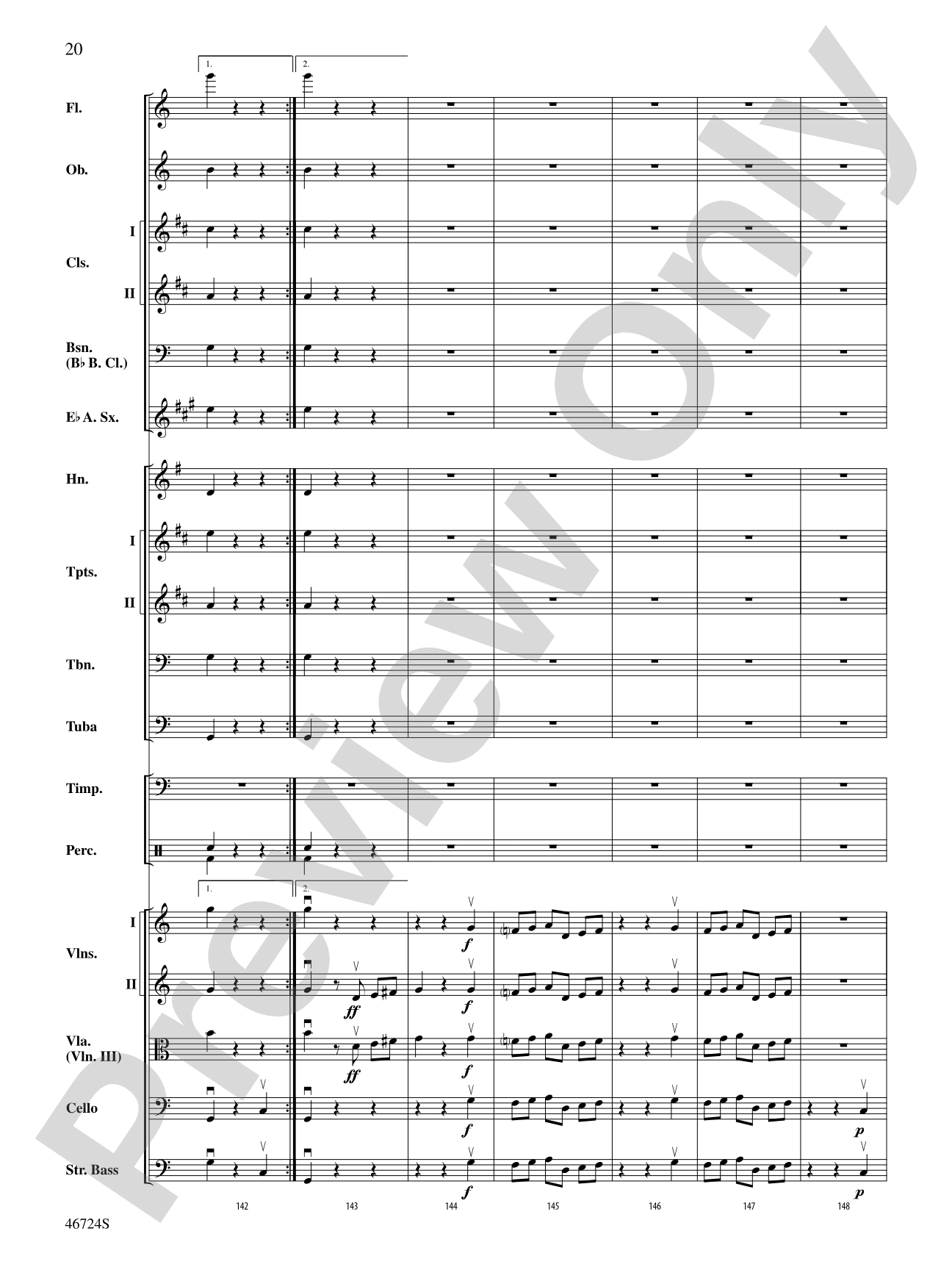 Symphony No. 5: Full Orchestra Conductor Score & Parts