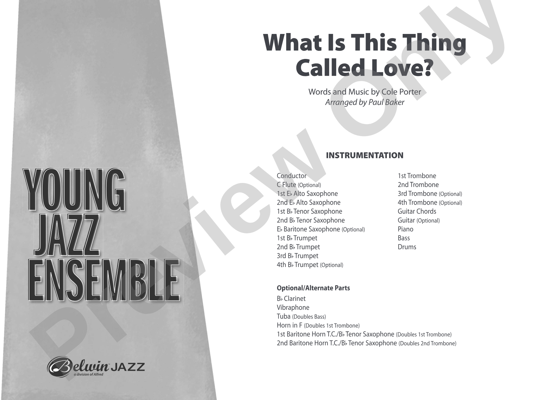 What Is This Thing Called Love?: Jazz Ensemble Conductor Score & Parts