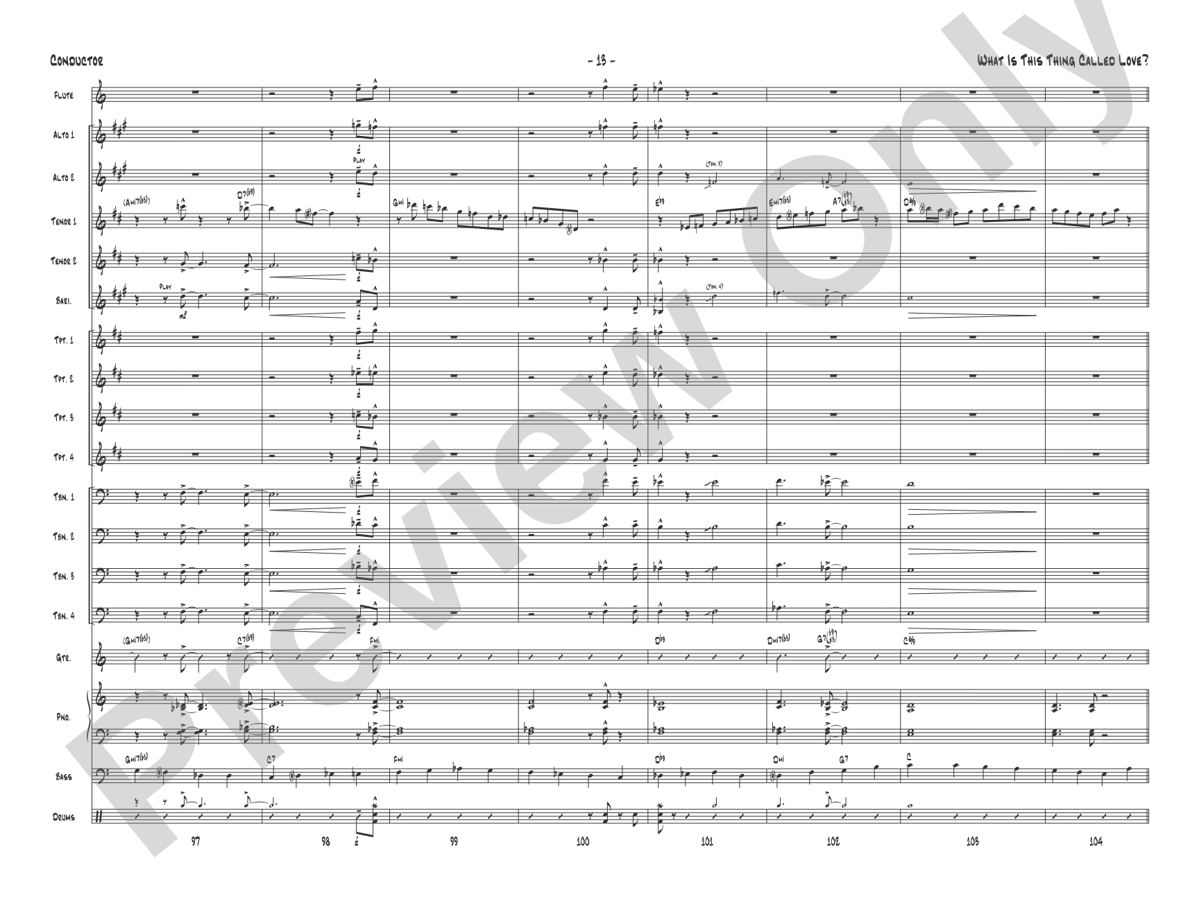 What Is This Thing Called Love?: Jazz Ensemble Conductor Score & Parts