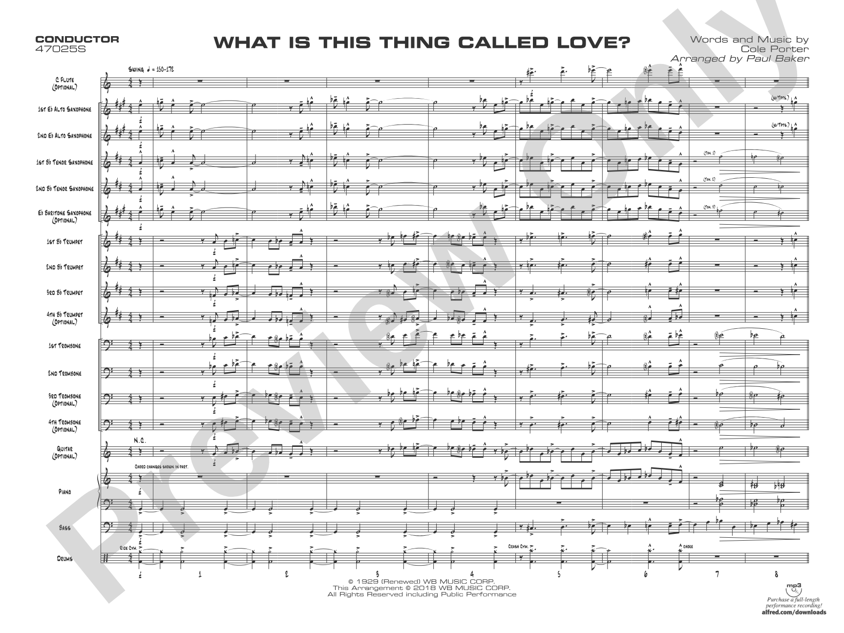 What Is This Thing Called Love?: Jazz Ensemble Conductor Score & Parts