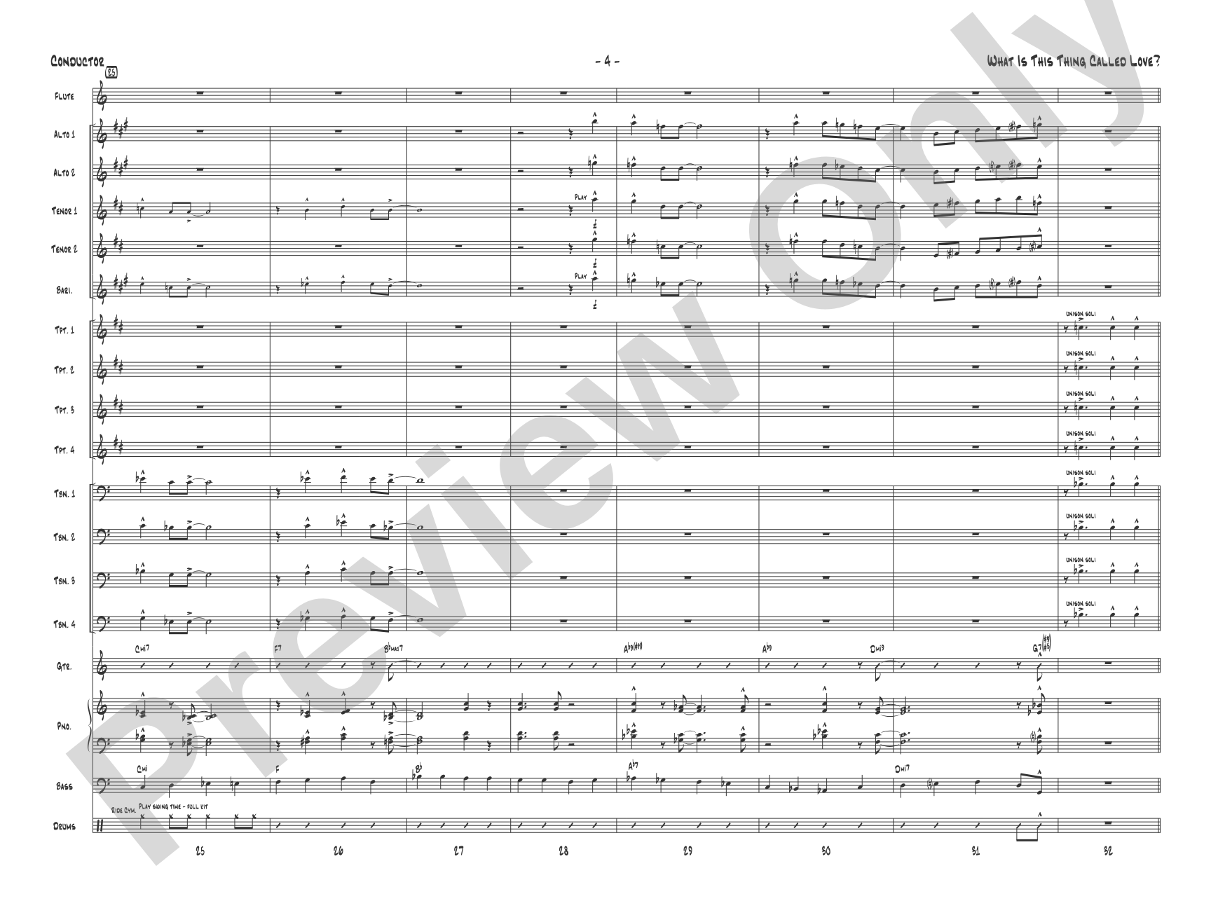 What Is This Thing Called Love?: Jazz Ensemble Conductor Score & Parts