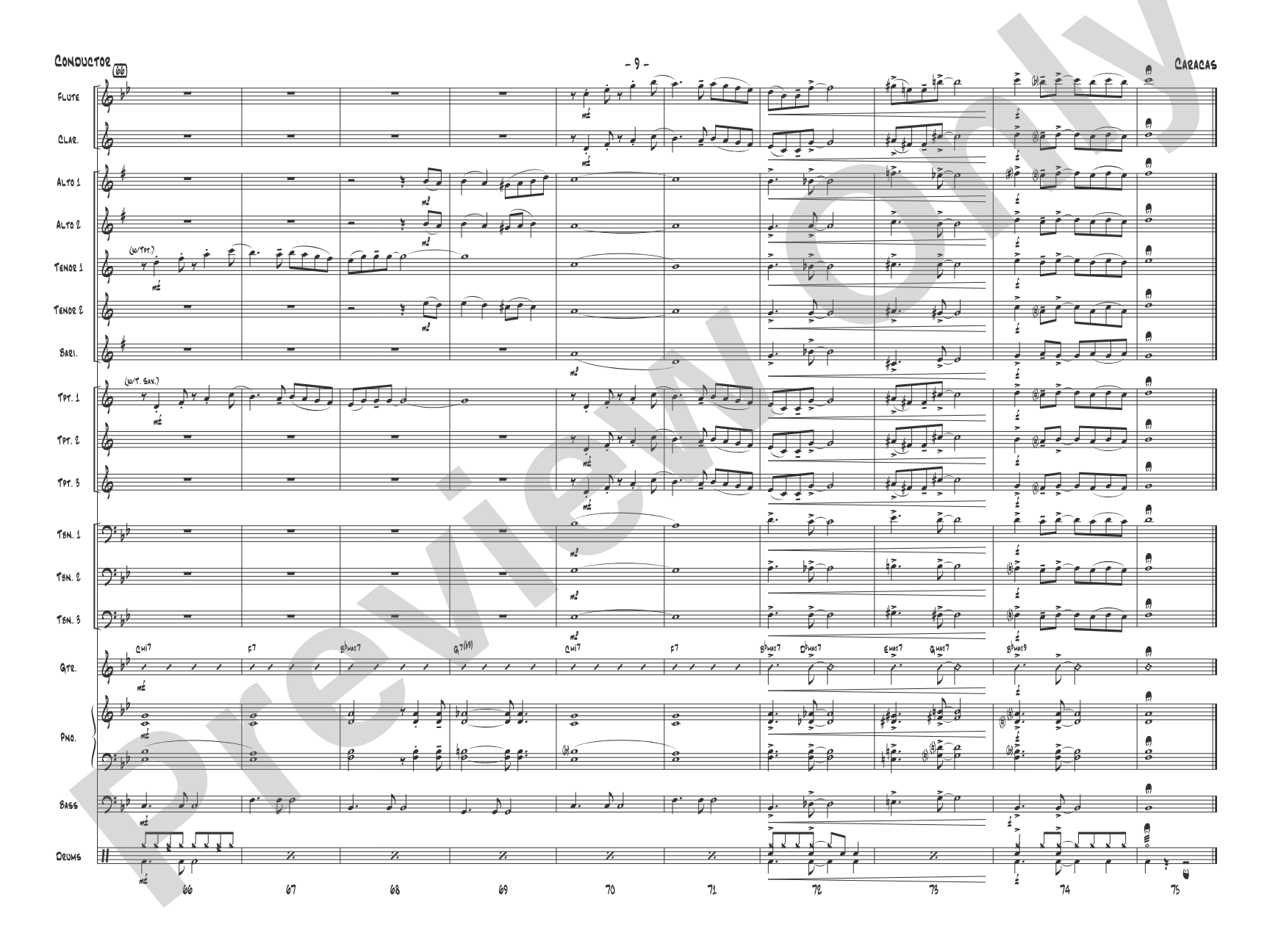 Caracas: Jazz Ensemble Conductor Score & Parts