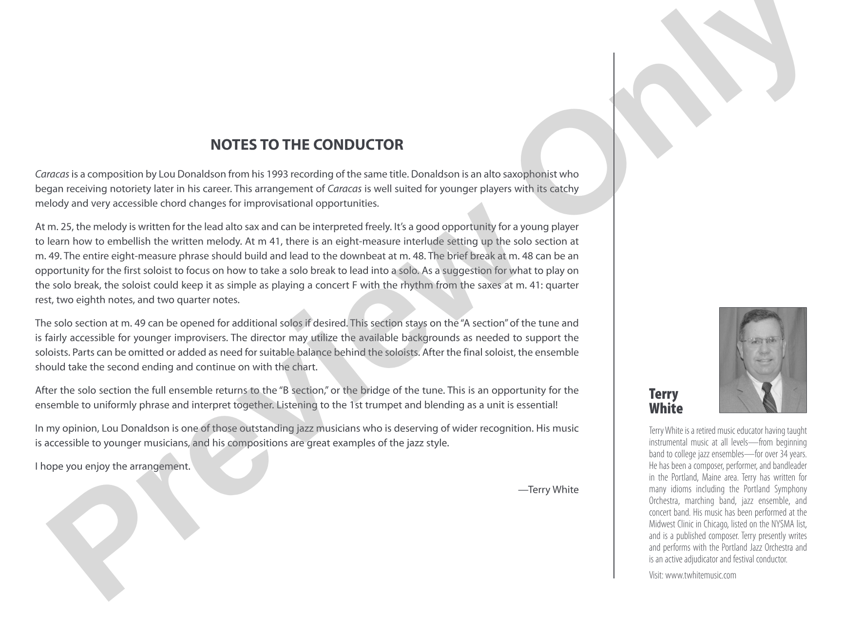 Caracas: Jazz Ensemble Conductor Score & Parts