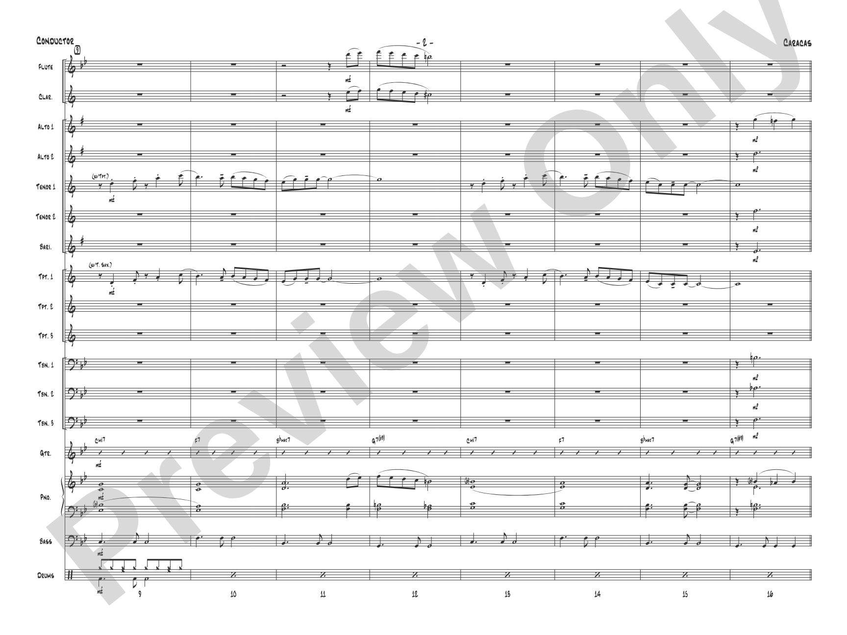 Caracas: Jazz Ensemble Conductor Score & Parts