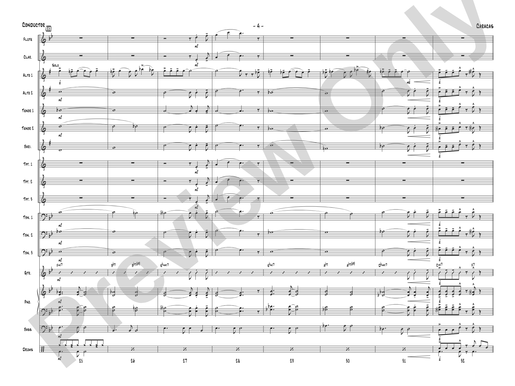 Caracas: Jazz Ensemble Conductor Score & Parts