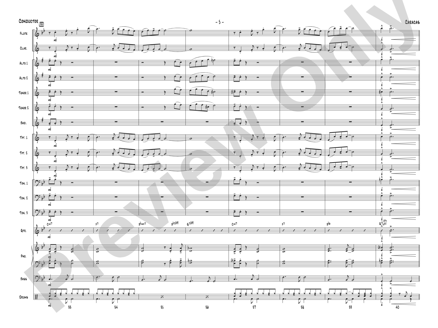 Caracas: Jazz Ensemble Conductor Score & Parts