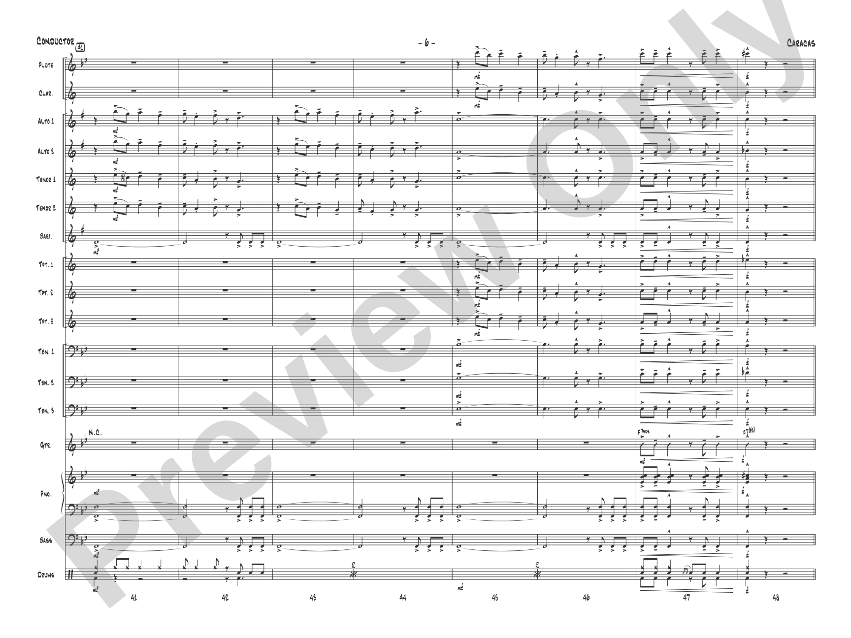 Caracas: Jazz Ensemble Conductor Score & Parts