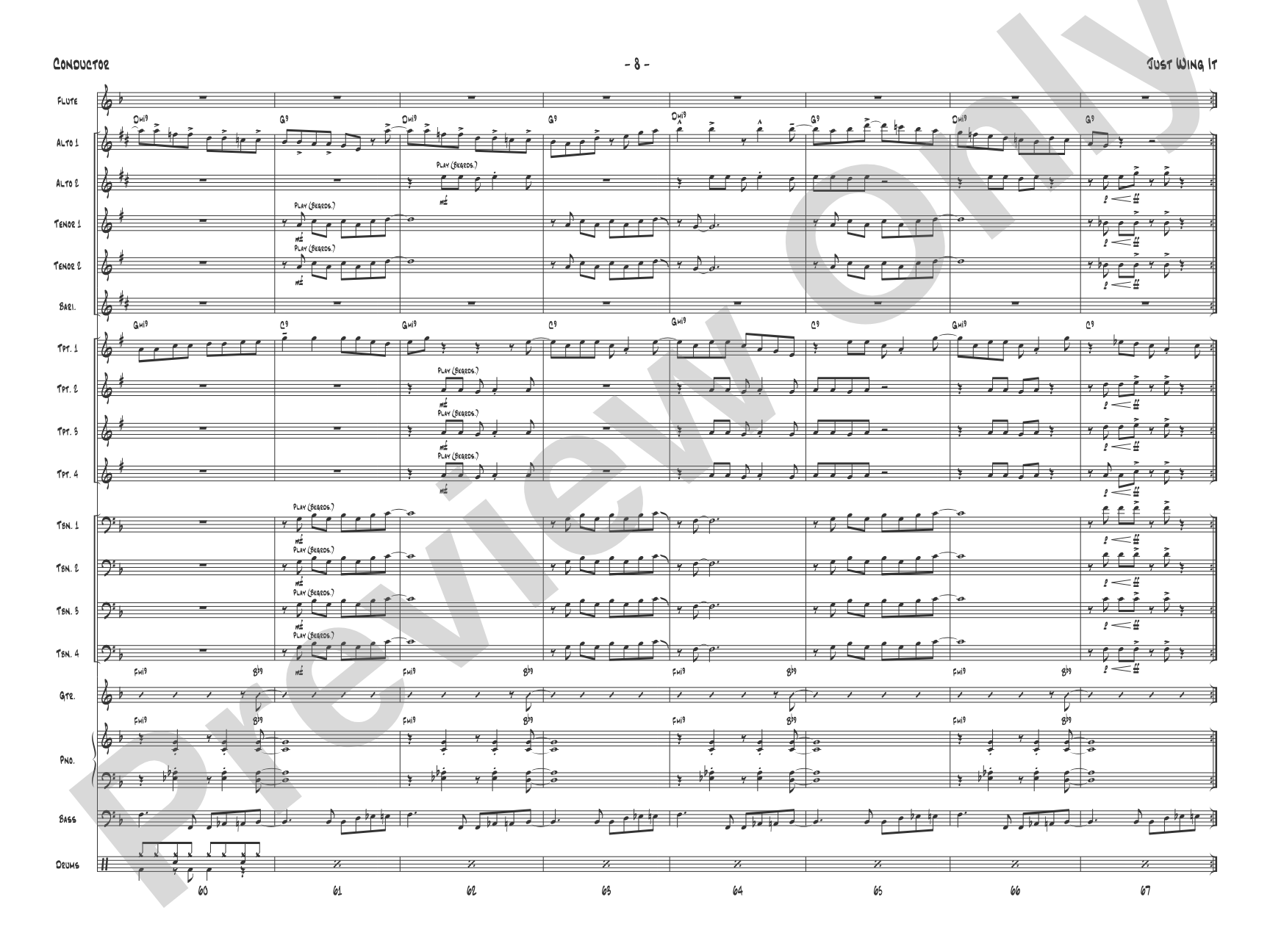 Just Wing It: Jazz Ensemble Conductor Score & Parts