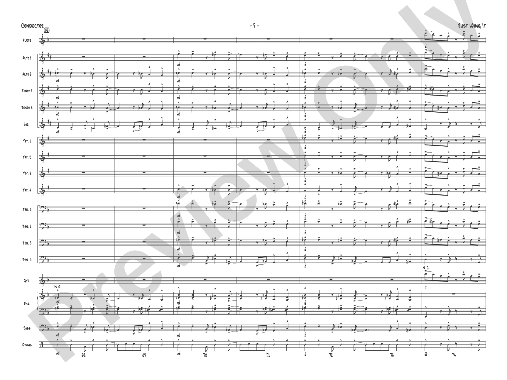 Just Wing It: Jazz Ensemble Conductor Score & Parts